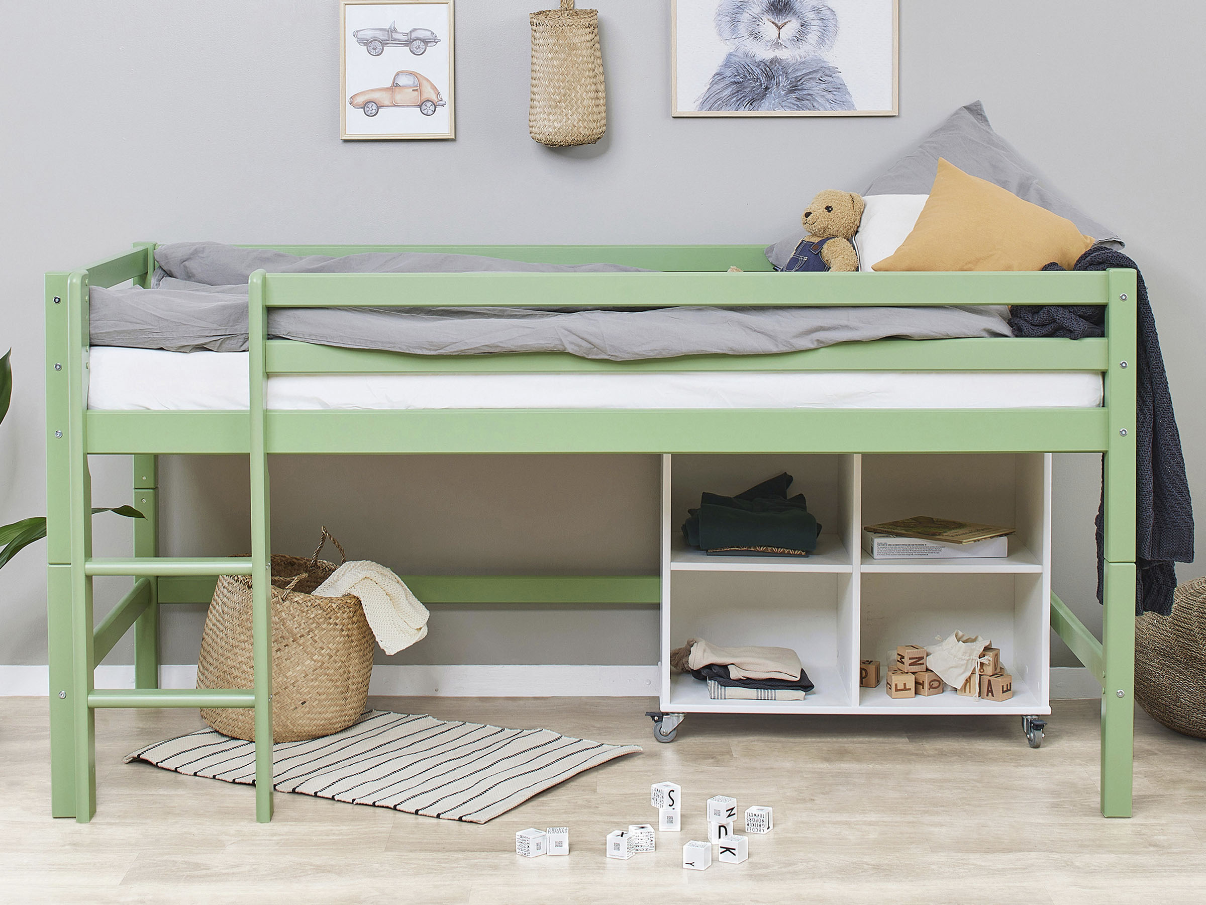 Thumbnail - Hoppekids Hochbett "ECO Dream MY COLOR", 90x200, umbaubar in Einzelbett