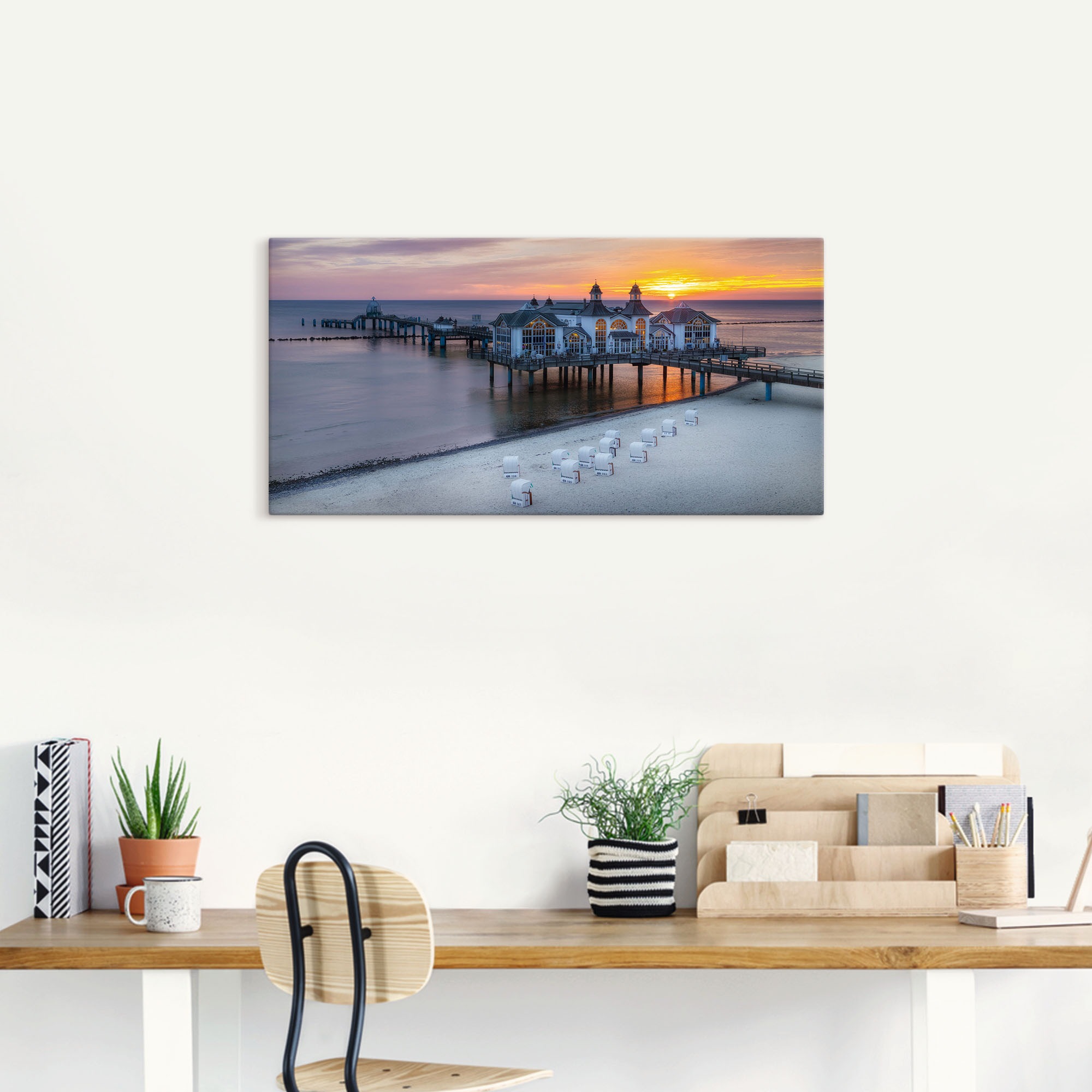 Thumbnail - Artland Wandbild "RÜGEN Seebrücke in Sellin Sonnenaufgang" Bilder vom Sonnenuntergang & -aufgang 1 Stk. tlg. als Alubild...