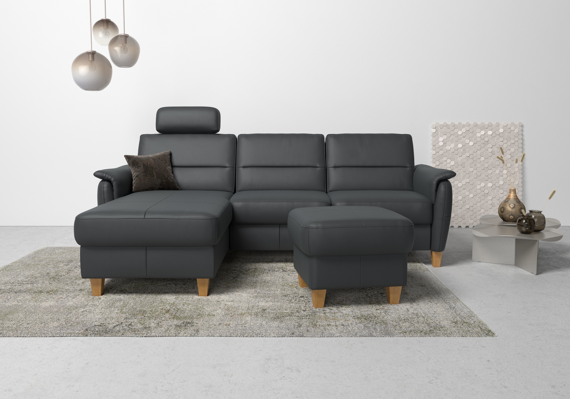 Home affaire Ecksofa "Palmera L-Form, B: 244 cm - OTTO. Verlässliche Qualität." optional Schlaffunktion & Bettkasten, Federkern