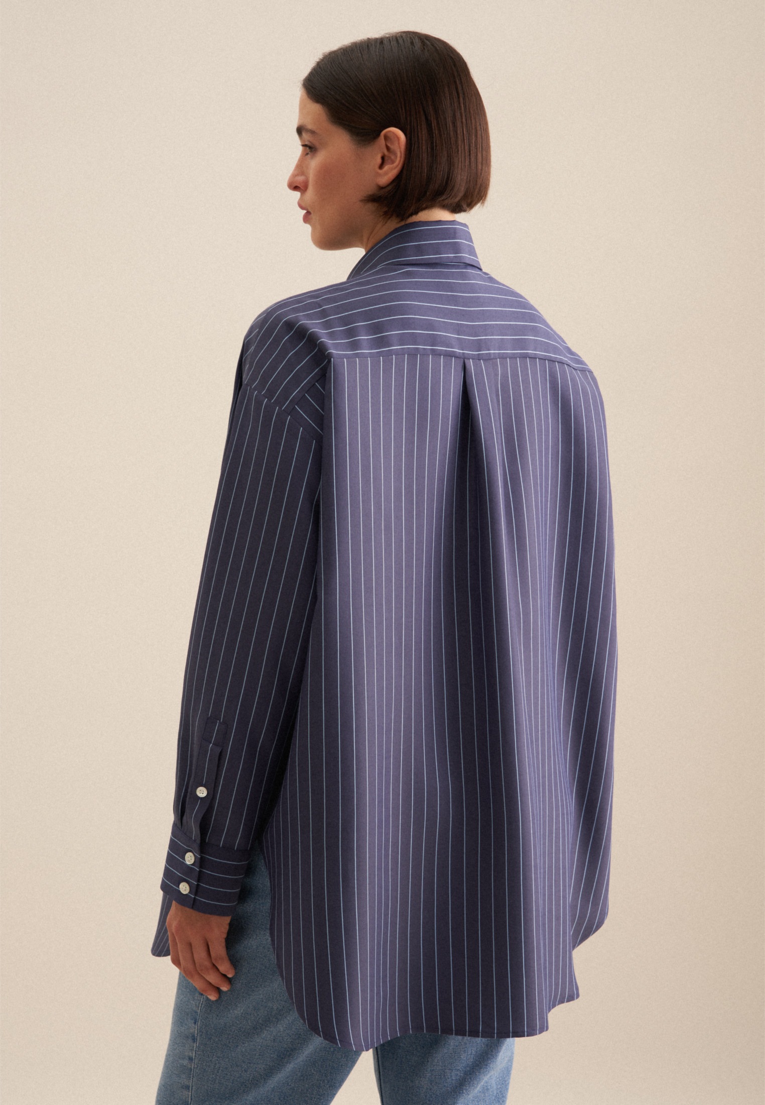 seidensticker Longbluse "Schwarze Rose" 1/1 Kragen Streifen günstig online kaufen