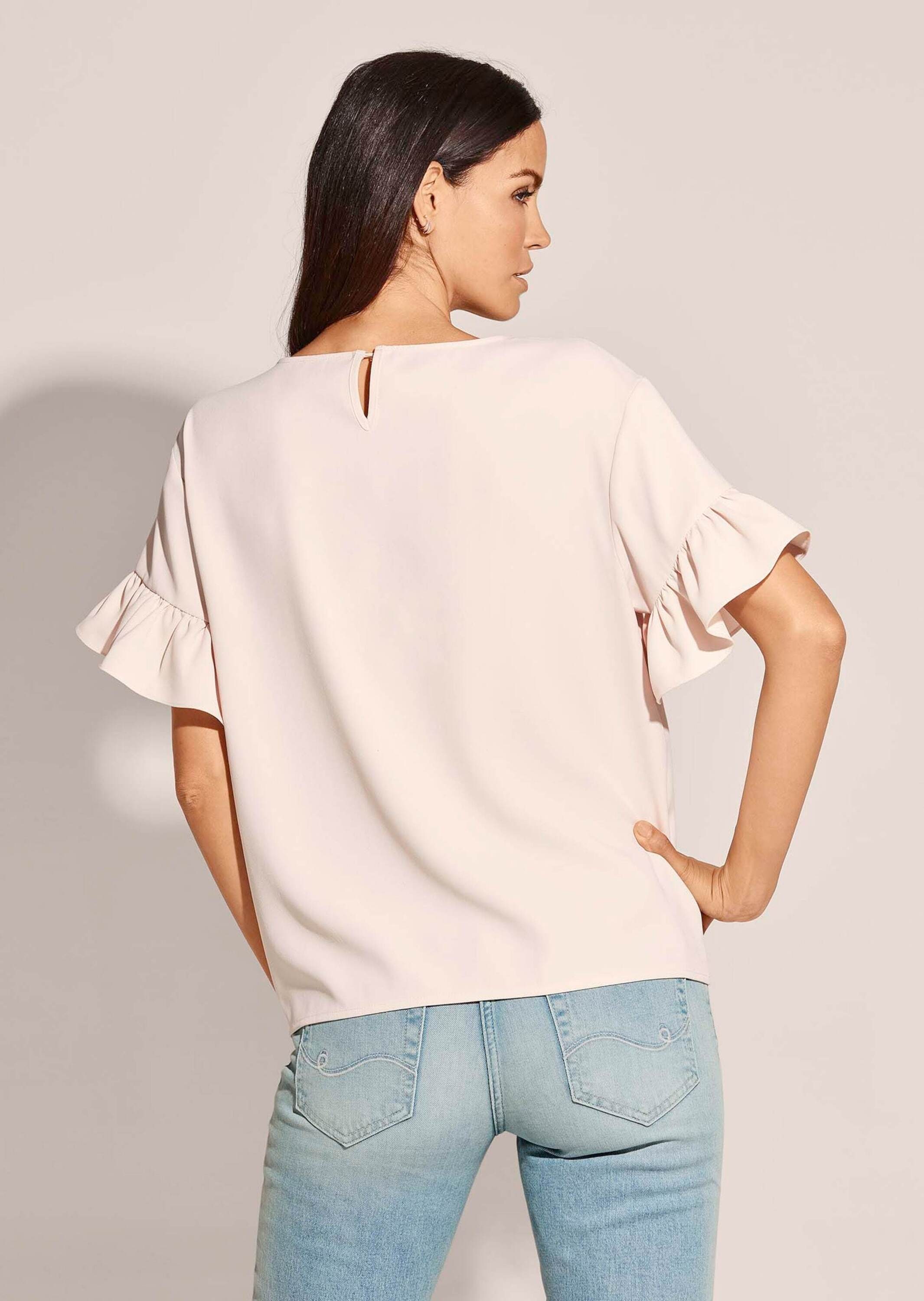 MADELEINE Kurzarmbluse »Bluse Hemdbluse mit glänzendem Finish«
