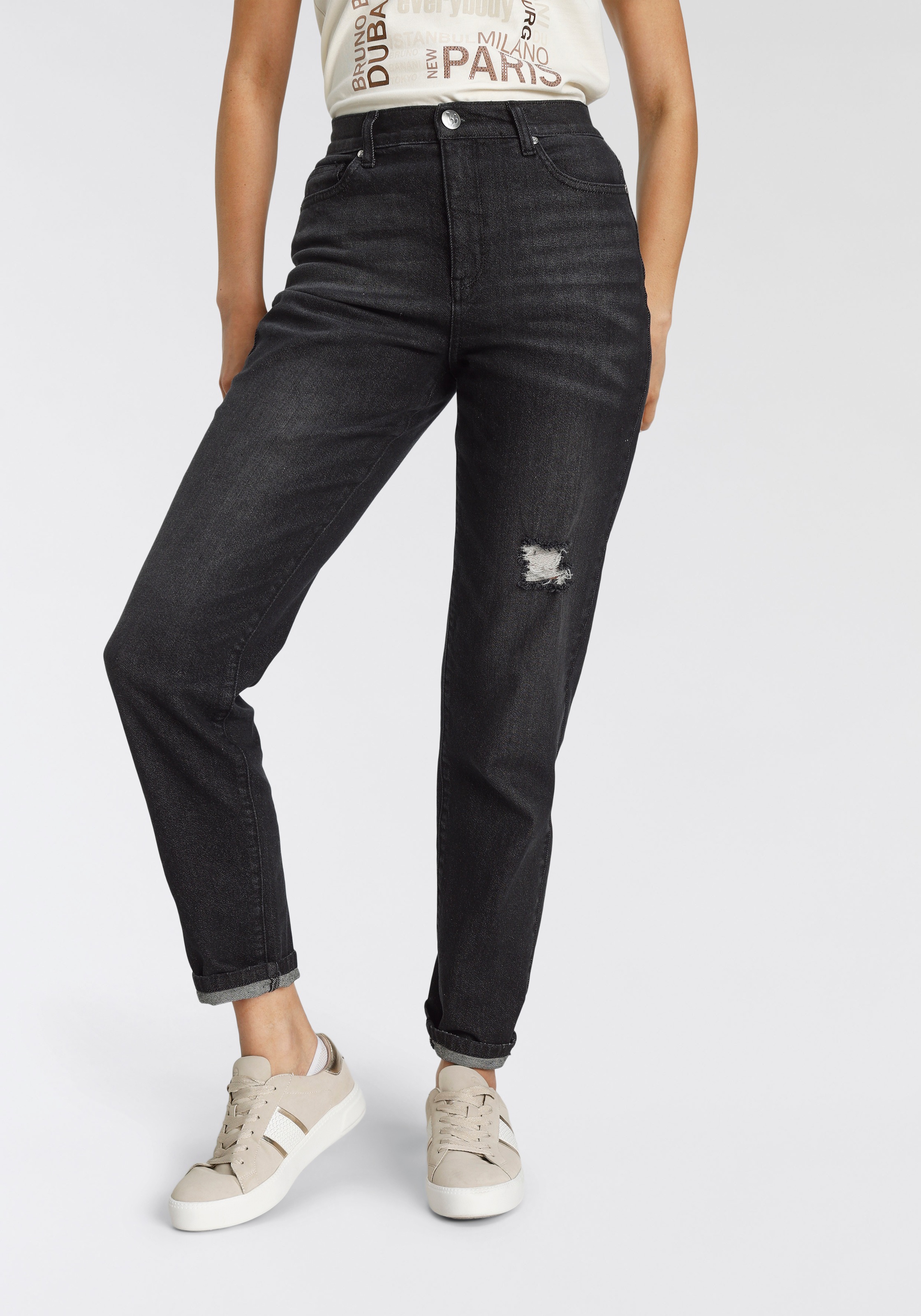 Bruno Banani Mom-Jeans, Destroyed Effekte kaufen