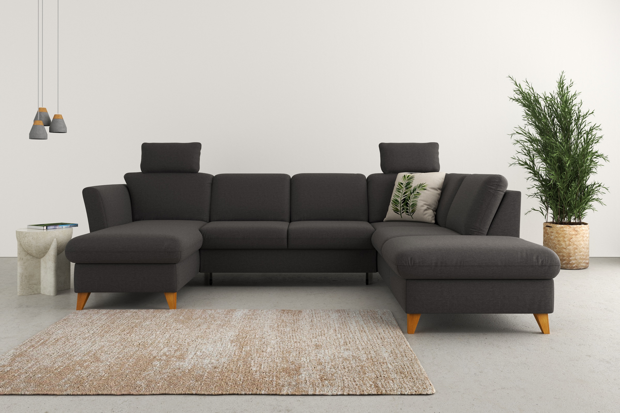 Home affaire Wohnlandschaft "Trelleborg U-Form" Federkern-Polsterung, wahlw günstig online kaufen