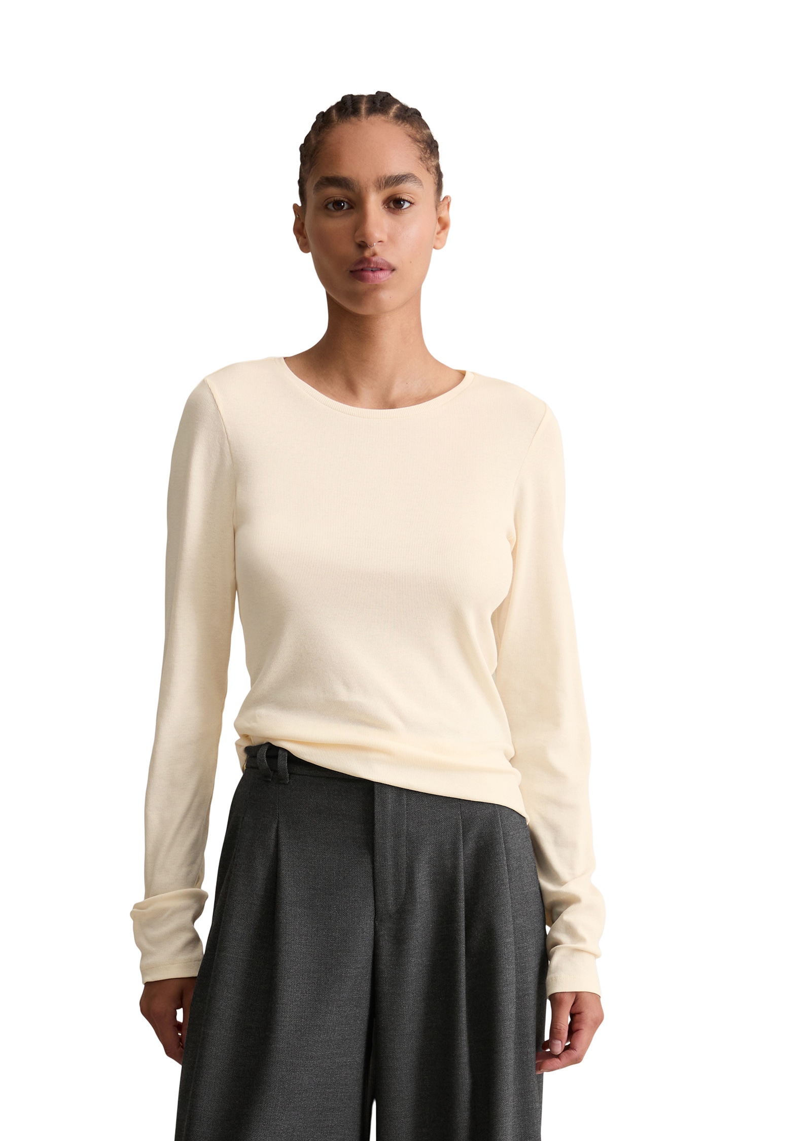 Marc OPolo DENIM Langarmshirt "aus softem Ripp-Jersey" günstig online kaufen