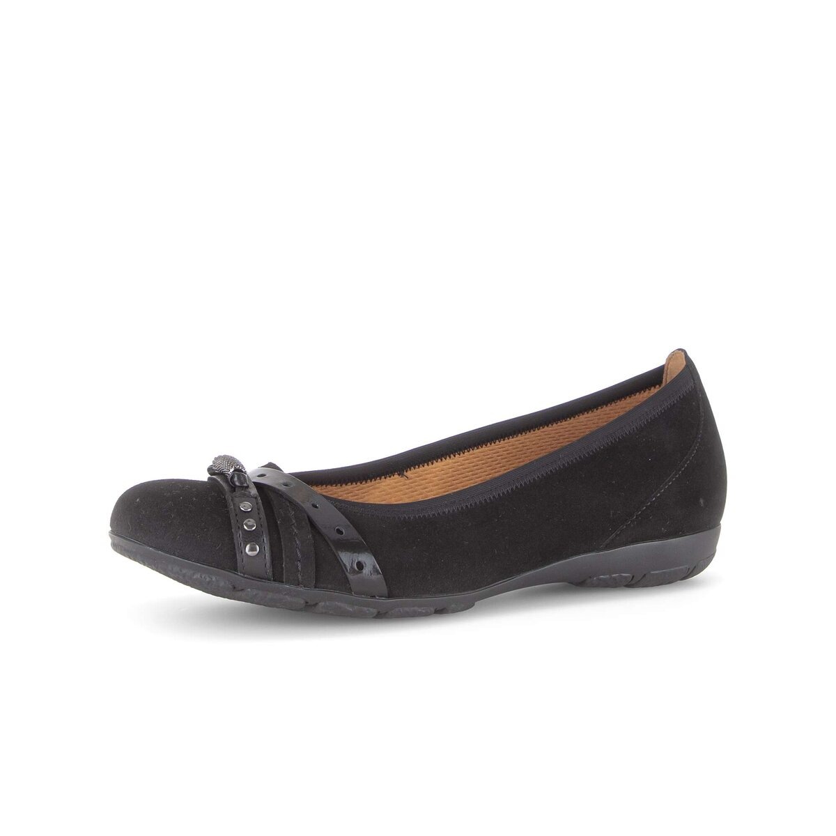 Ballerina GABOR "Eleganter Ballerina", Damen, Gr. 38, schwarz, Schuhe Ballerina