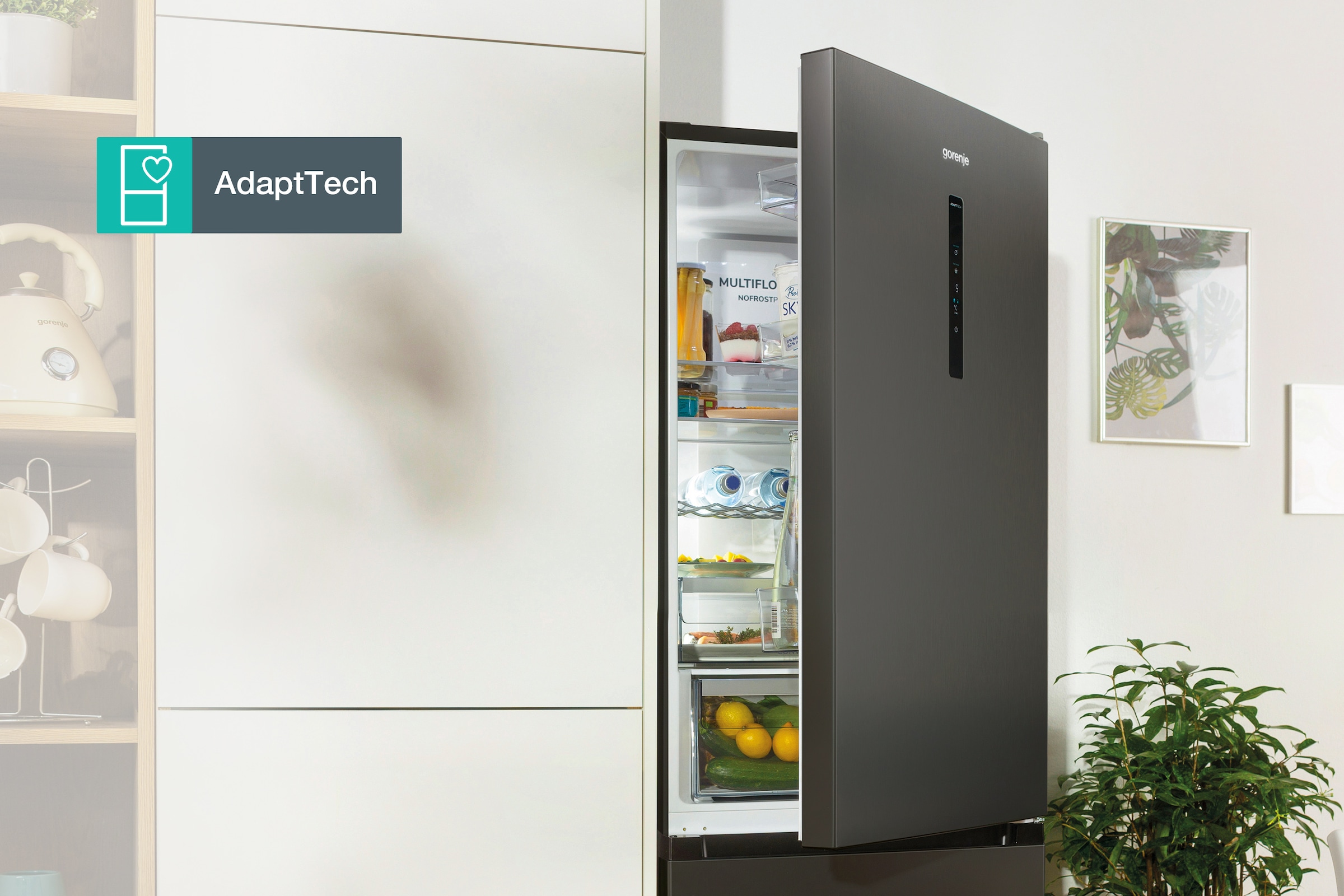 GORENJE Kühl-/Gefrierkombination »NRK620B61BX4OT«, kein Abtauen Dank NoFrostPlus, CrispZone mit Feuchteregulierung