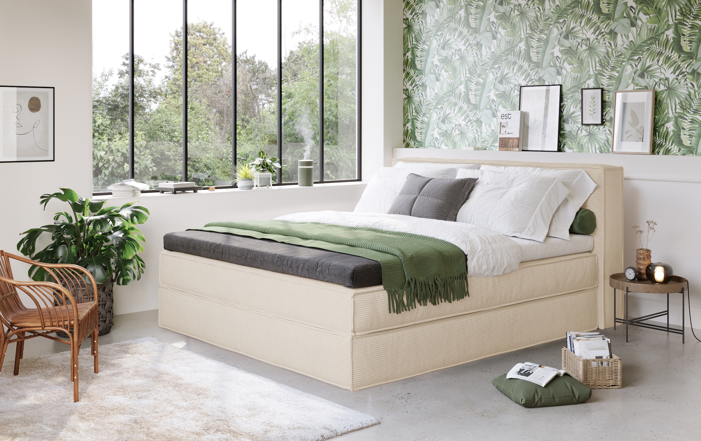 Home affaire Boxspringbett »Sacy«, Boxbett inkl. Topper, 2 Matratzen, Härtegrade H2, H3 und H4 wählbar