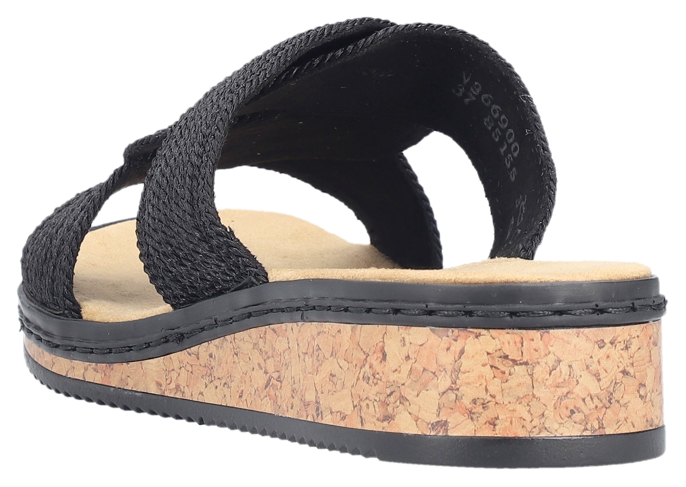 Rieker Pantolette, Sommerschuh, Schlappen, Hausschuh, Keilabsatz, mit weicher Innensohle