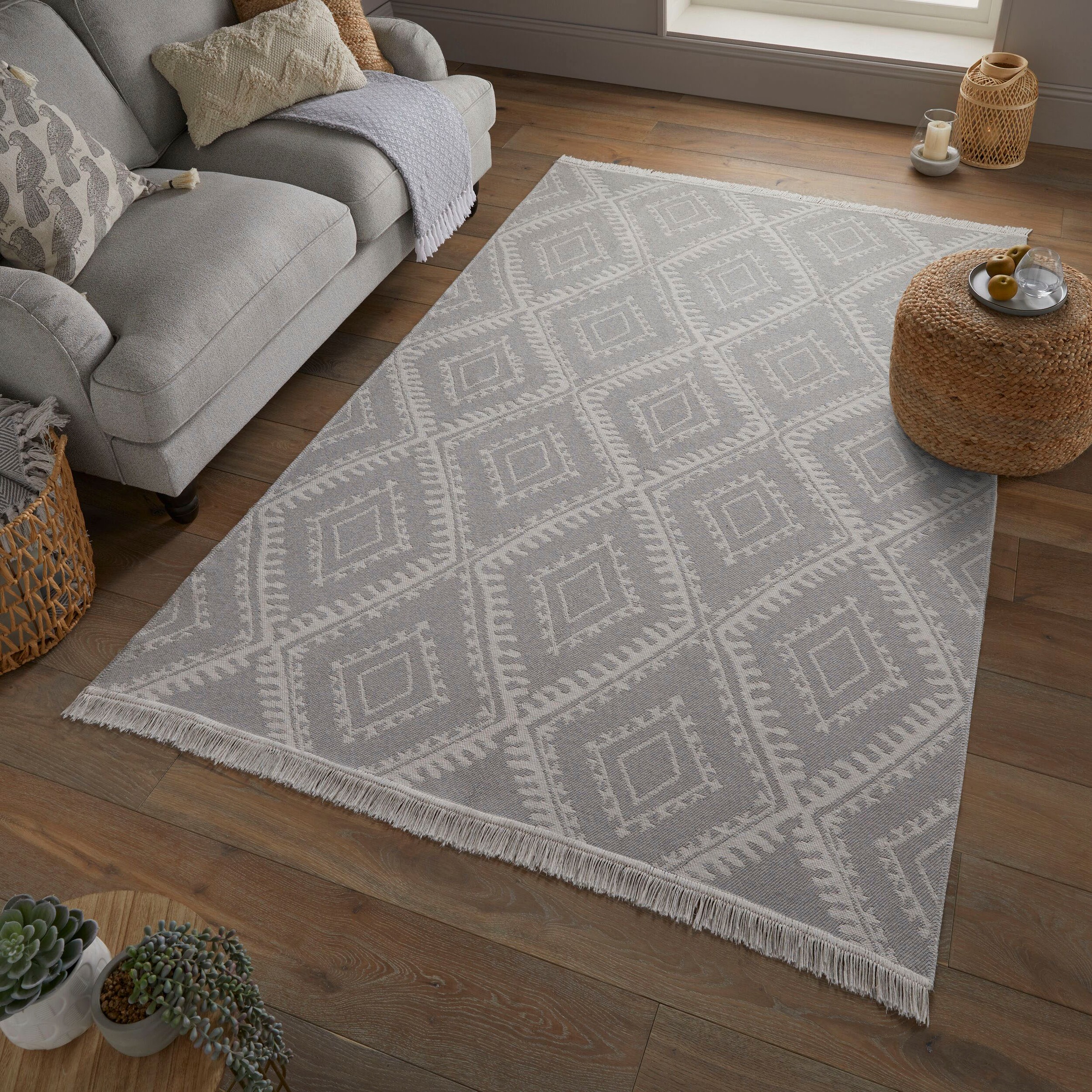 FLAIR RUGS Teppich "ALIX" rechteckig 2 mm Höhe Wendemuster, Berber Design günstig online kaufen