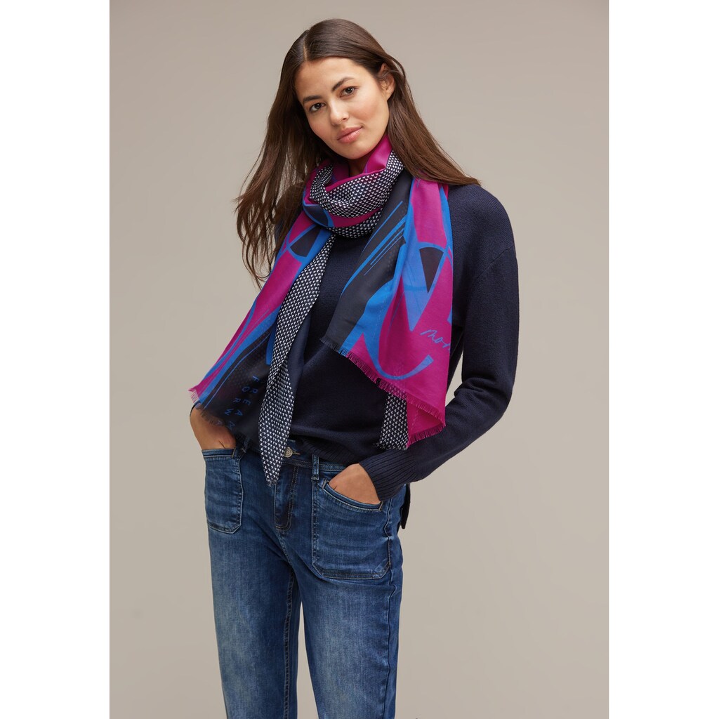 STREET ONE Modeschal »Printed Longscarf Multicolor«, gemustert mit Wording