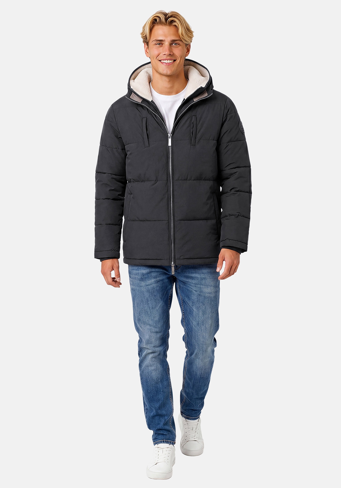 Alessandro Salvarini Winterjacke "ASFredii" mit abnehmbaren Teddy-Fleece-Innenlayer