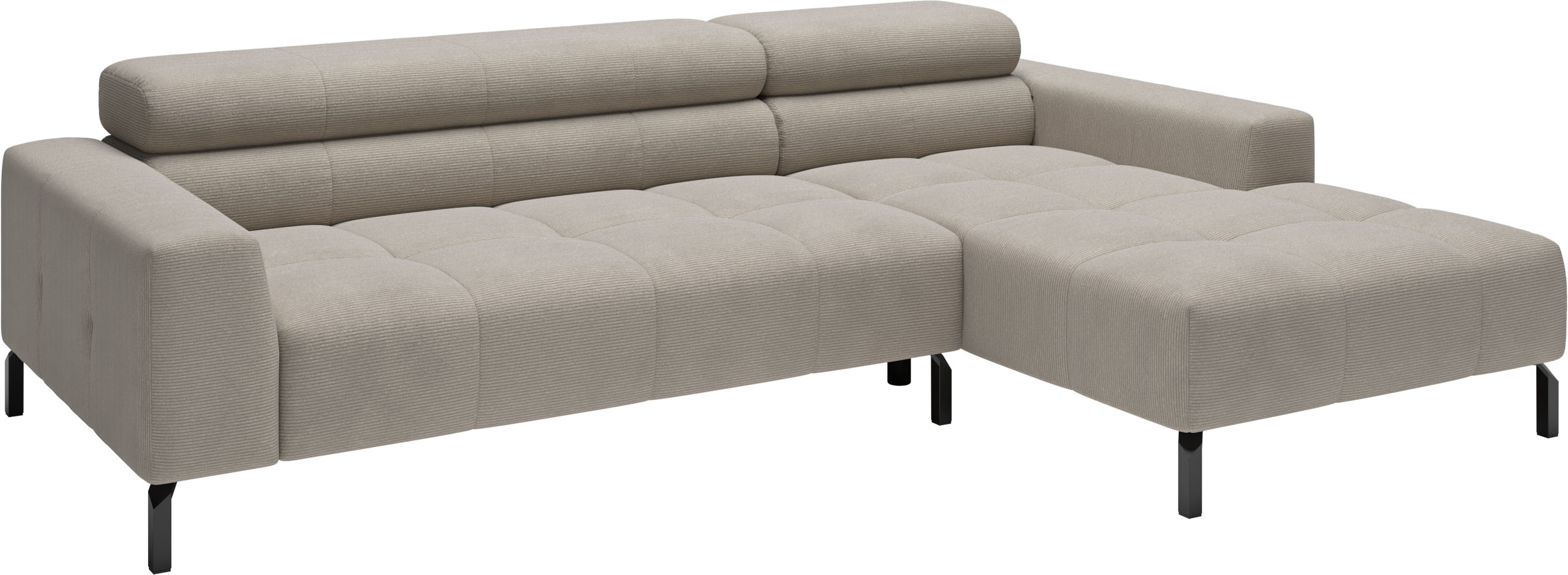 Thumbnail - Home affaire Ecksofa "Ecksofa Claya, L-Form, Kopfteilverstellung, Breite 258 cm" Moderne Steppung, weicher Polsteraufbau...