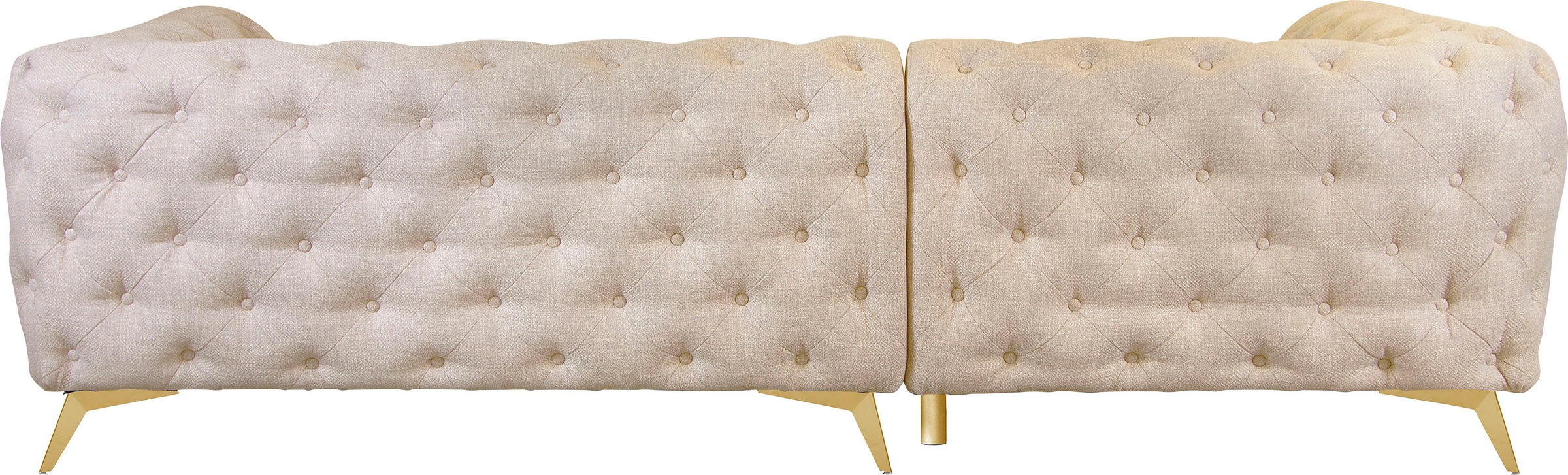 Home affaire Chesterfield-Sofa »Ecksofa GLYNIS L-Form mit Wellenunterfederung, Maße B/T/H 264/204/75cm« aufwändige Knopfheftung, moderne Chesterfield Optik, Fußfarbe wählbar