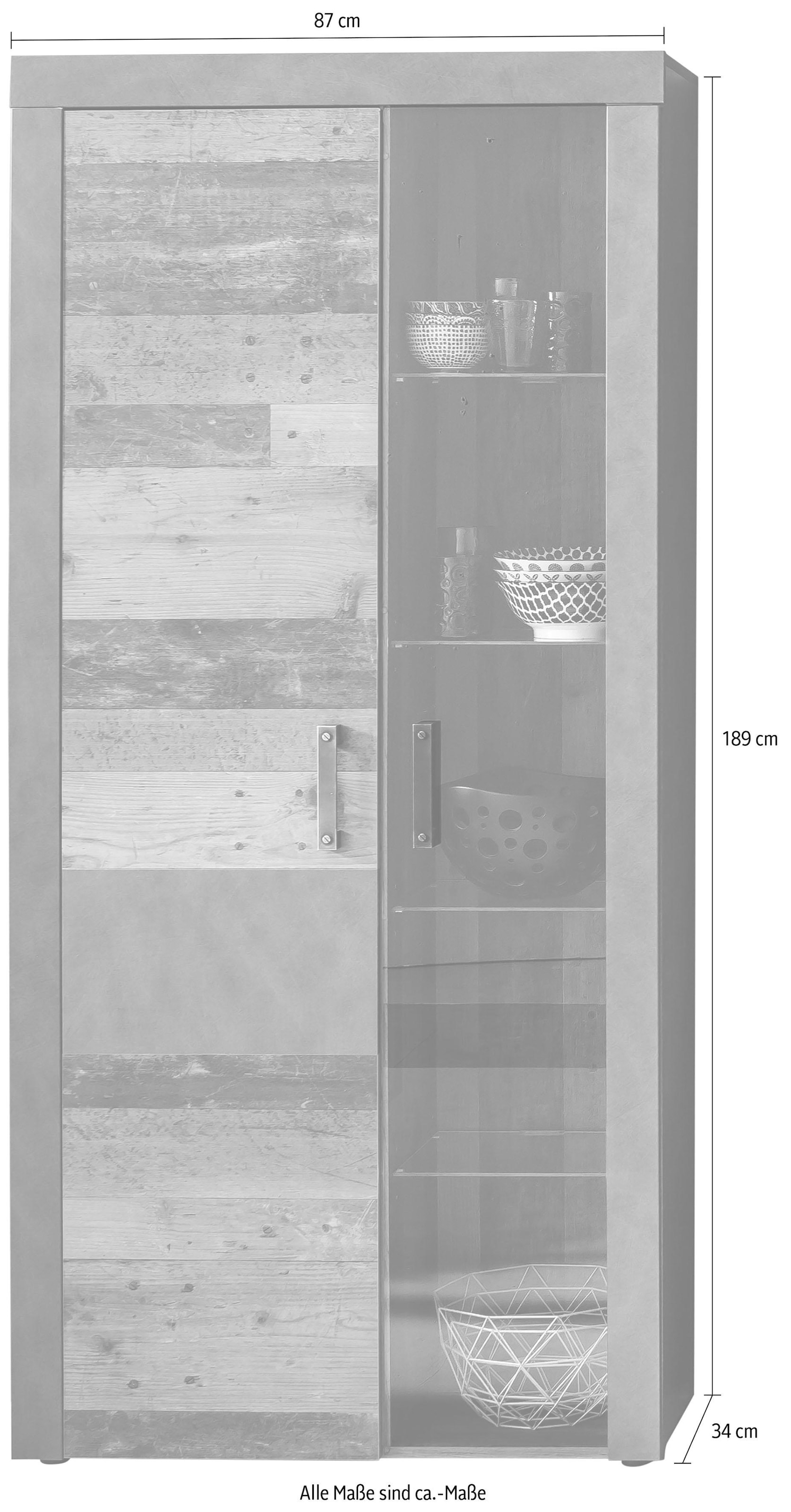 INOSIGN Vitrine »Ilana«, moderner Industrial Style, Beleuchtung optional |  BAUR