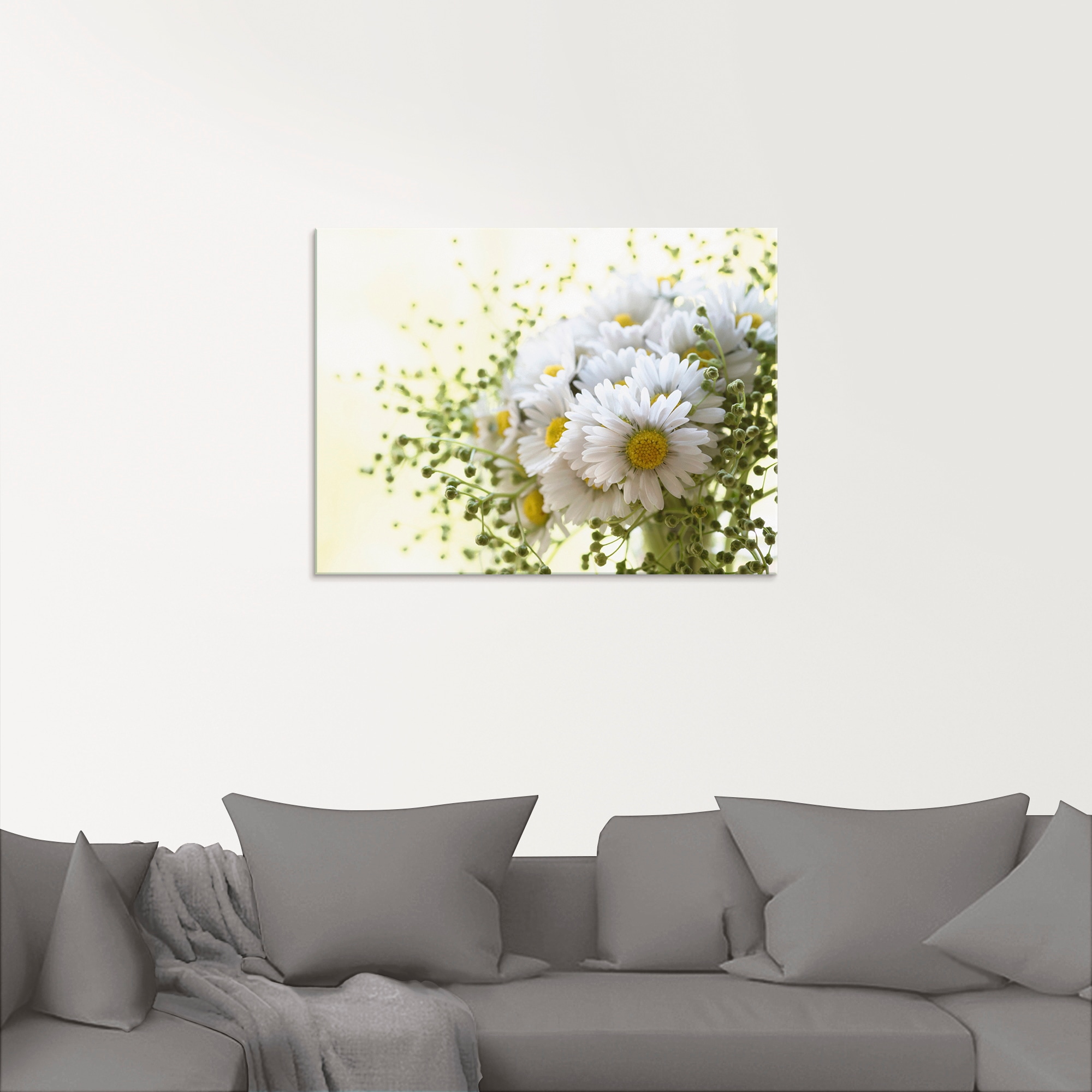 Artland Glasbild »Gänseblümchen und Hofstaat«, Blumen, (1 St.), in verschiedenen Größen