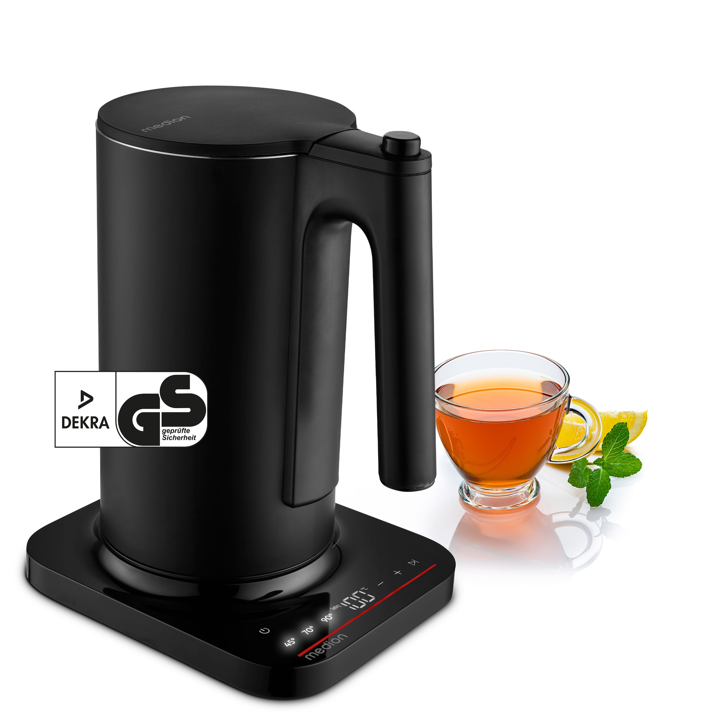 Medion Wasserkocher "MD12106" 1,5 l 2200 W 2.200 W, 1,5 L, LED-Display, Sen günstig online kaufen