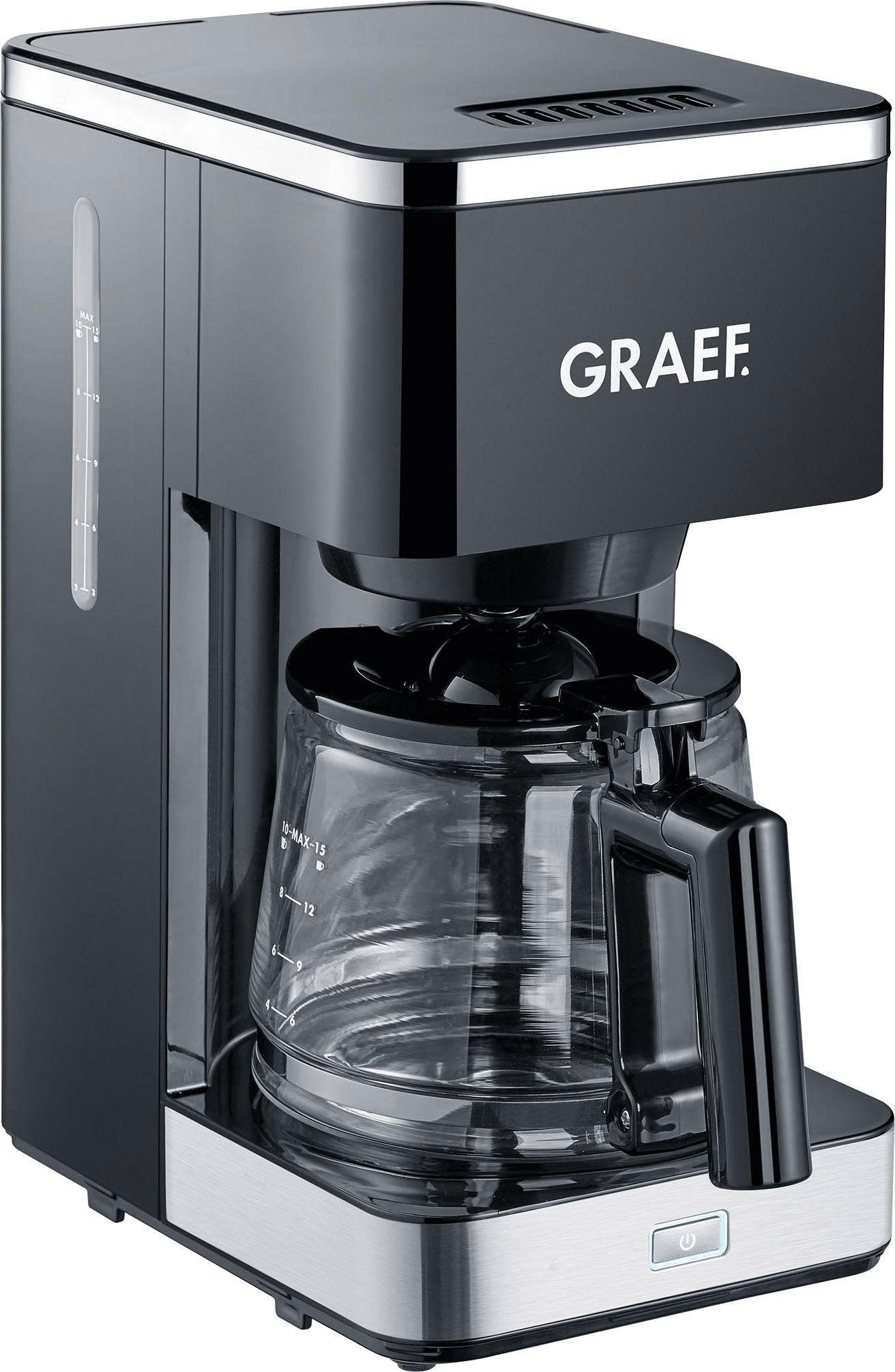Graef Filterkaffeemaschine »FK 402«, 1,25 l Kaffeekanne, Korbfilter, 1x4, mit Glaskanne, schwarz