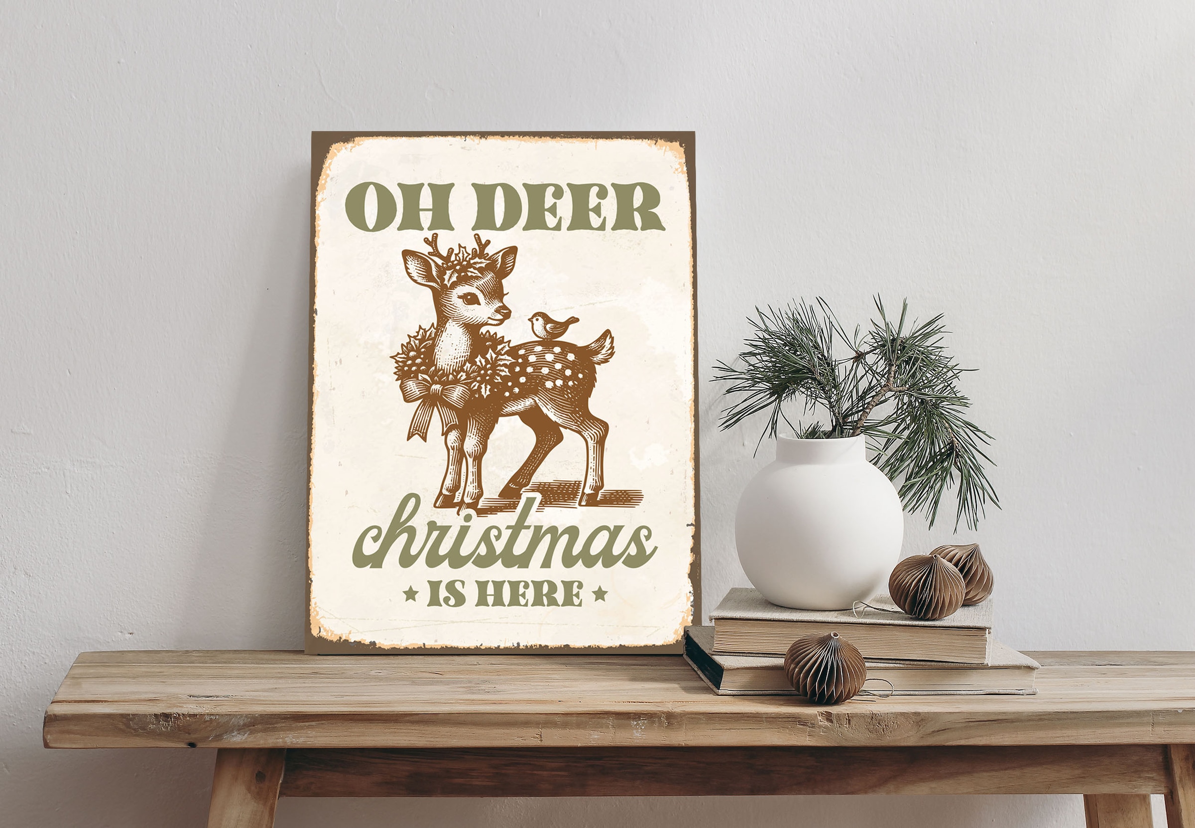 queence Alu-Dibond-Druck "Rehkitz" 1 Stk. tlg. Deer, Christmas, Schild günstig online kaufen
