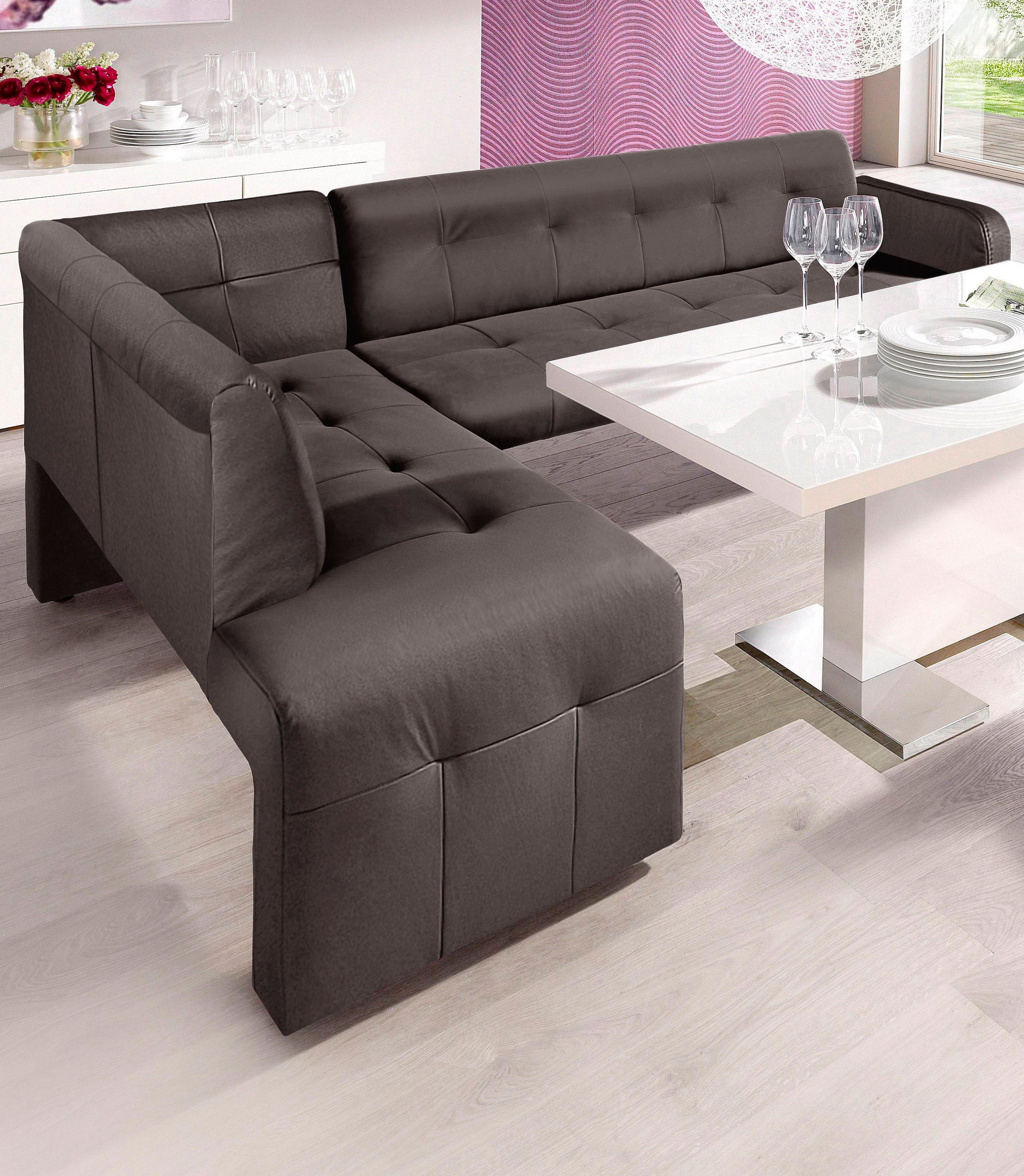 exxpo - sofa fashion "Barista, bequem und elegant, hohe Bodenfreiheit" Eckbank Barista bequem und elegant, hochwertige Detailverarbeitung