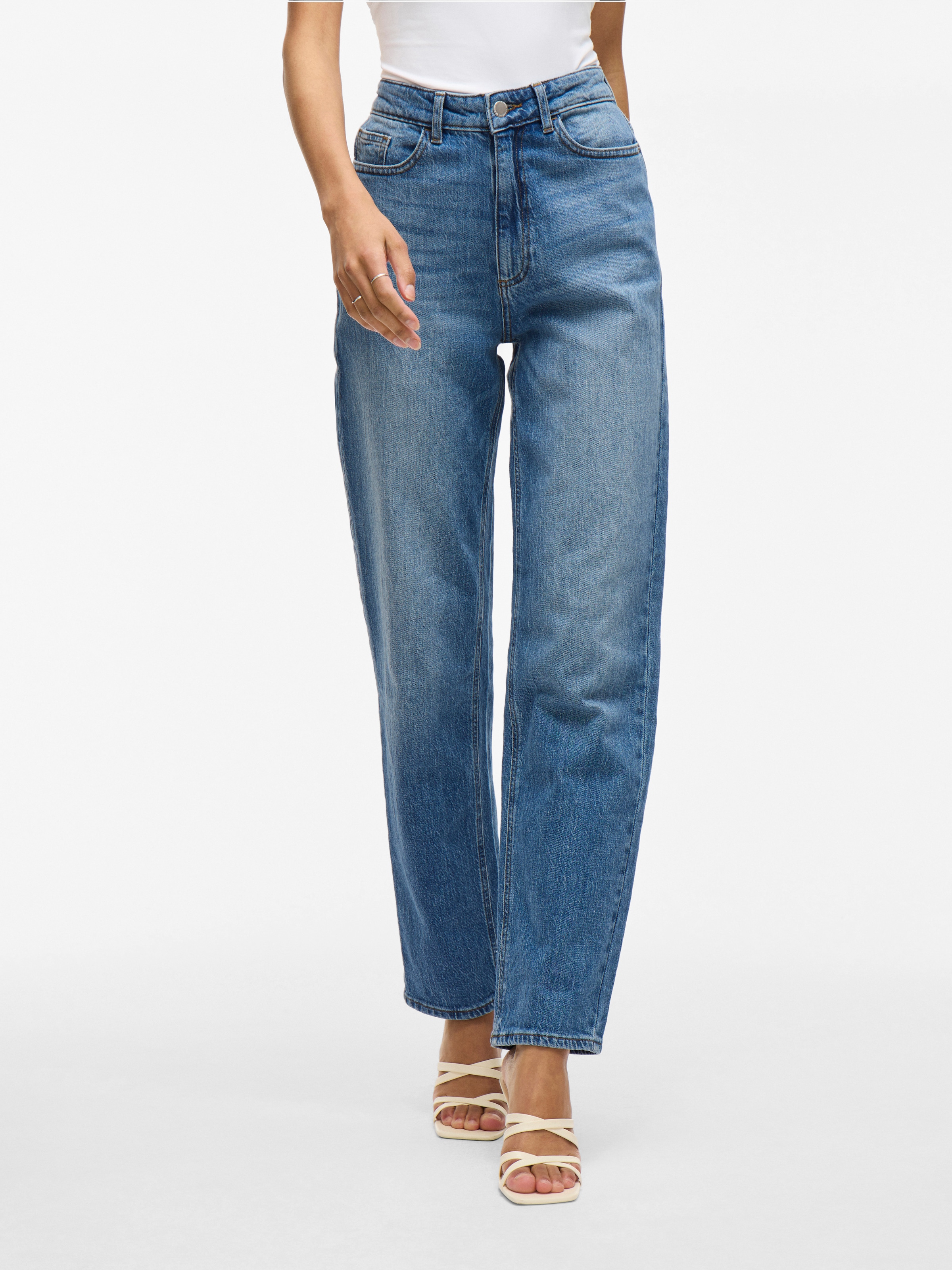 Vila High-waist-Jeans "VIKELLY JAF HW STRAIGHT JEANS-NOOS" Baumwollmischung günstig online kaufen