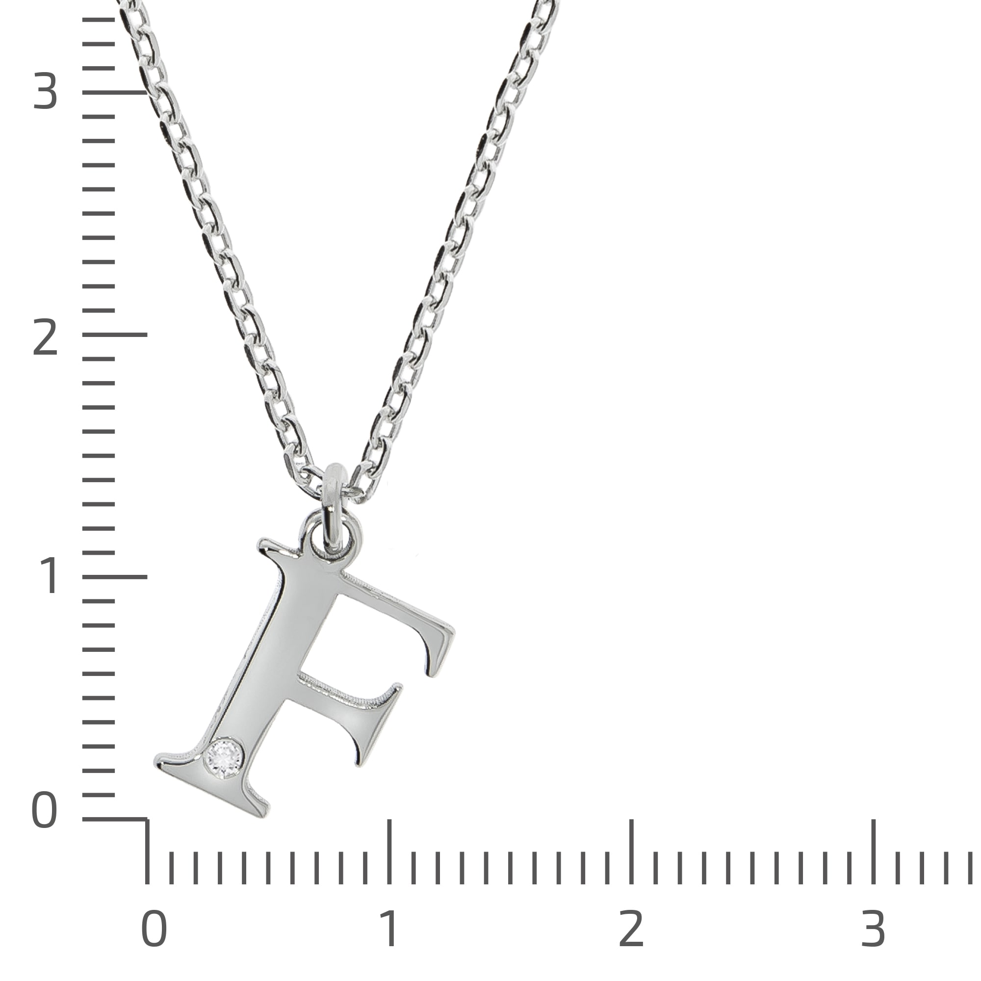 Diamonds by Ellen K. Kette mit Anhänger »Silber 925 mit 1x Diamant 0,008ct. Buchstabe F«