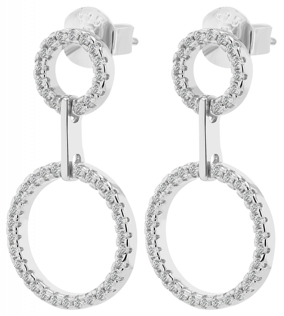 Paar Ohrhänger ADELIA´S "Damen Ohrhänger aus 925 Sterling Silber und Zirkonia", silber, Ohrringe, Damen, Damen, Silber 925 (Sterlingsilber) 2