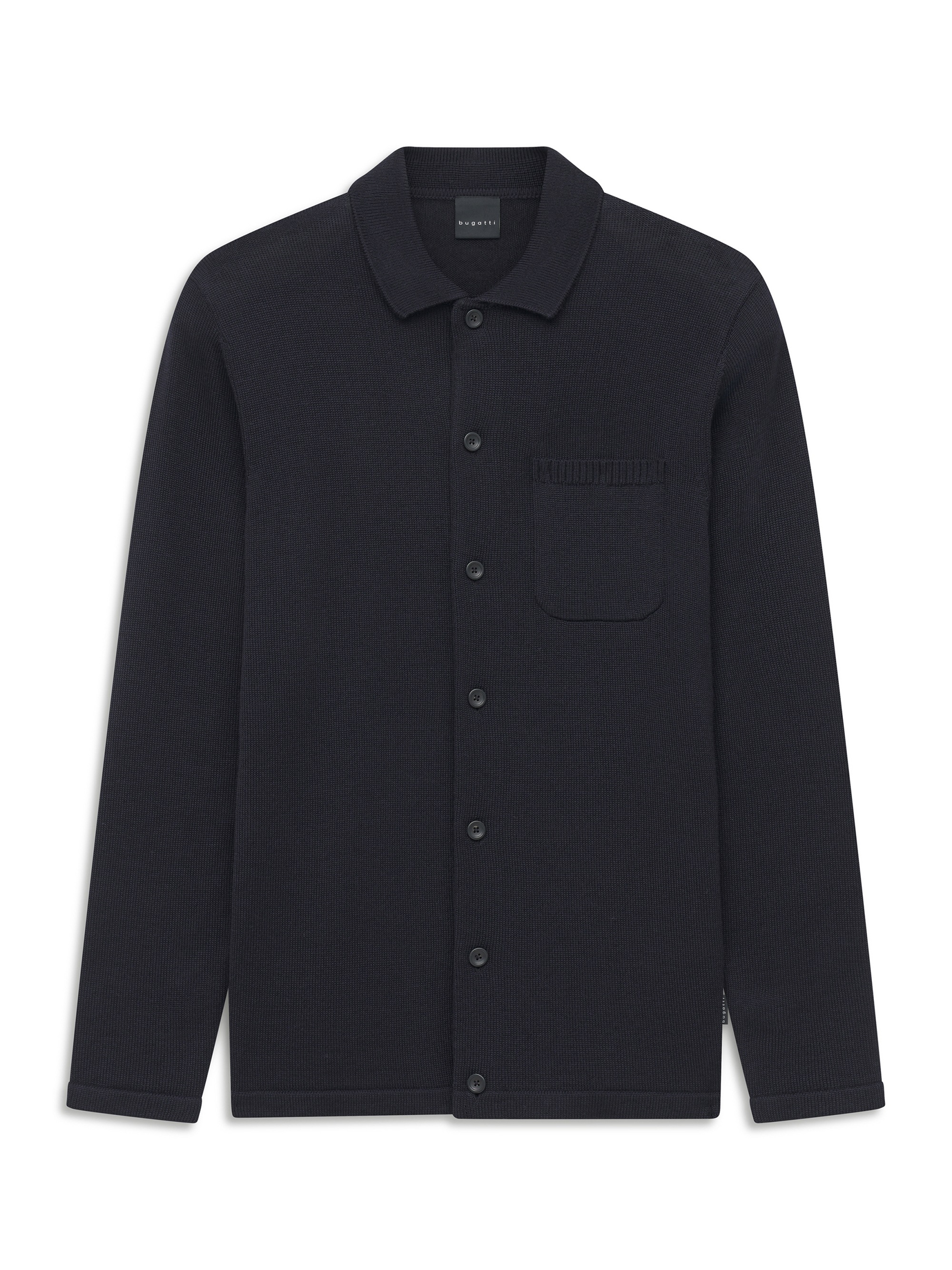 bugatti Strickjacke »Regular Fit« Regular Fit Wollmix Umlegekragen