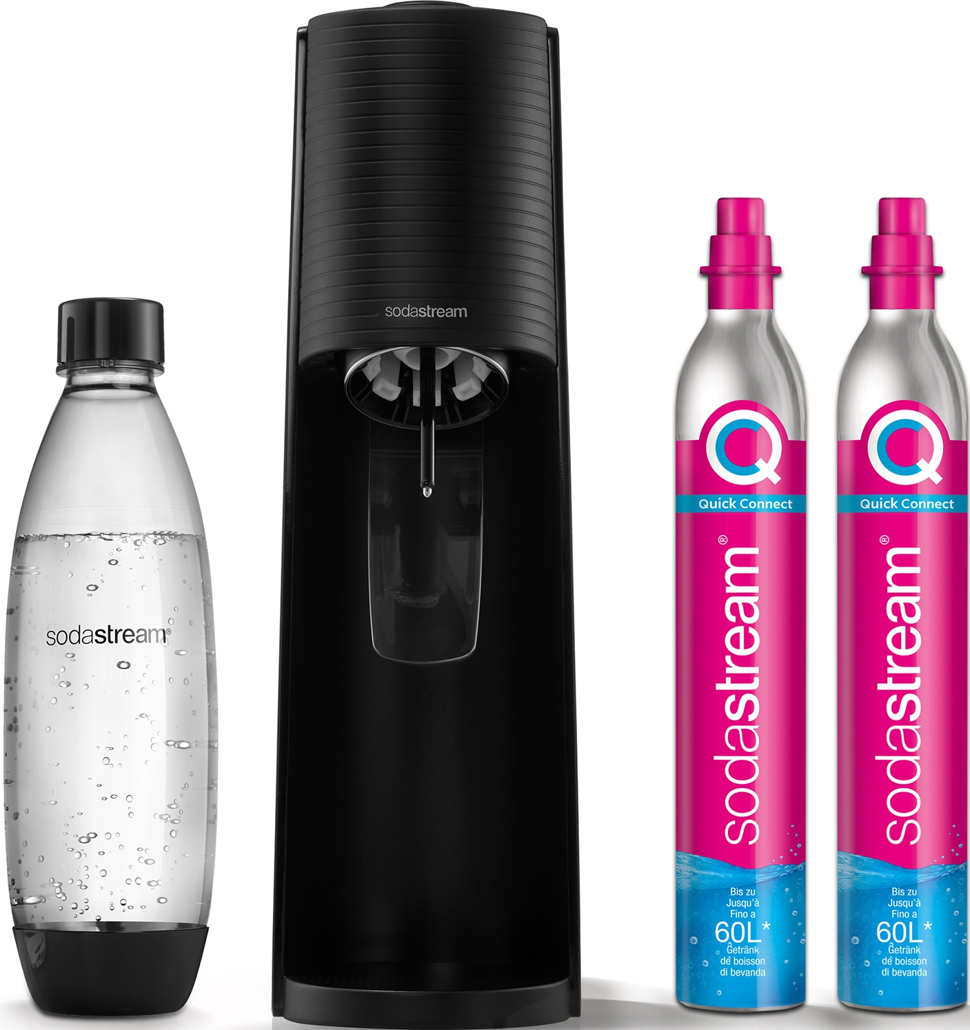 4 SodaStreamWassersprudler,CO2-Zylinder+ tlg.), Bundle«, »TERRA BAUR Kunststoff-Flasche (Set, SodaStream 1L Wassersprudler |