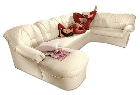 DOMO collection Wohnlandschaft "Papenburg, zeitlose Rückensteppung, elegant günstig online kaufen