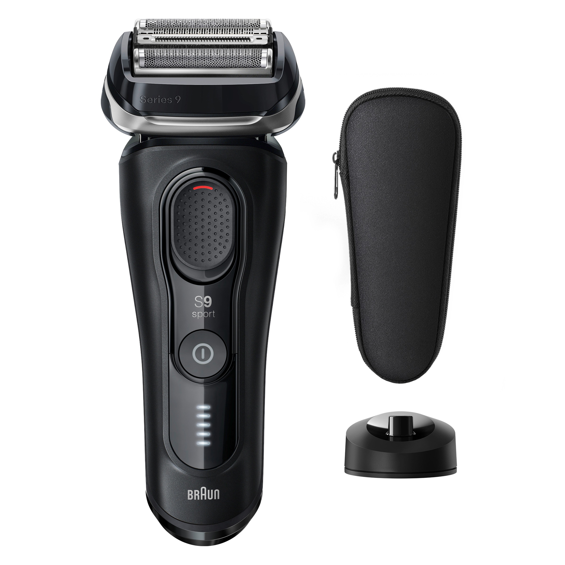 Braun Elektrorasierer "Series 9 Sport 9110s" SmartClean-Plus-Reinigungsstation integrierter Präzisionstrimmer 4+1 Präzisionskopf, SensoAdapt, 60 Min., Nass & Trocken, Schwarz