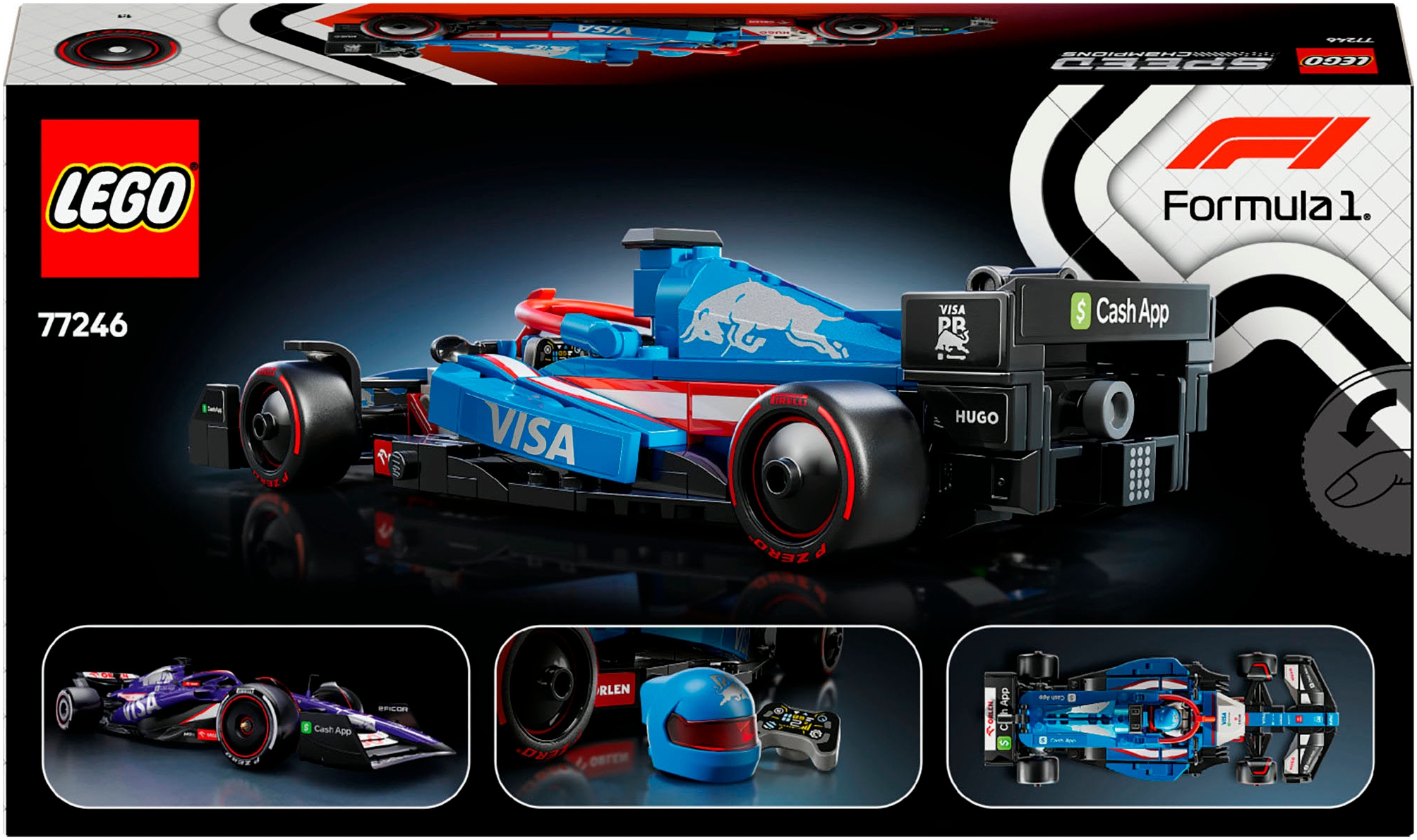 LEGO® Konstruktionsspielsteine »Visa Cash App RB VCARB 01 F1® Rennauto (77246), LEGO® Speed Champions«, (248 St.), Made in Europe