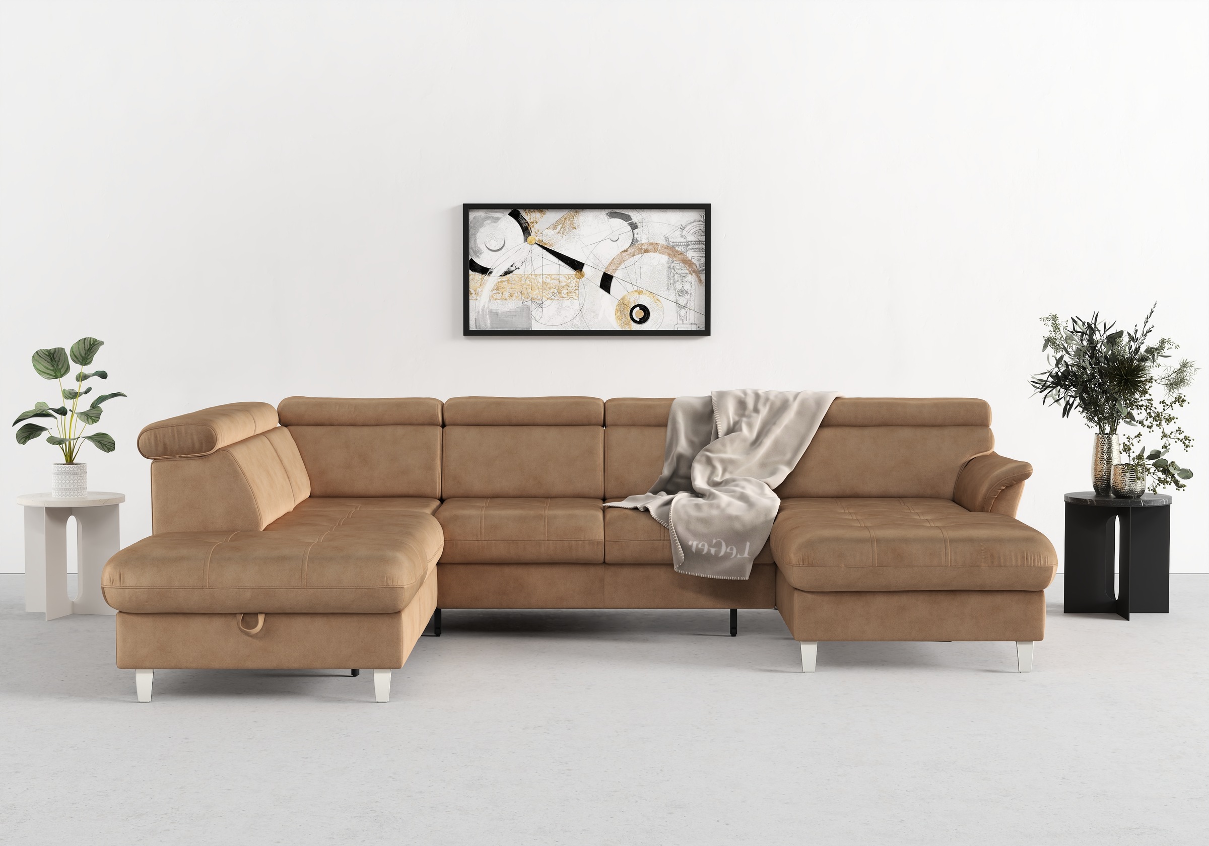 sit&more Wohnlandschaft "Marano U-Form" inklusive Kopfteilverstellung, optional Schlaffunktion & Bettkasten