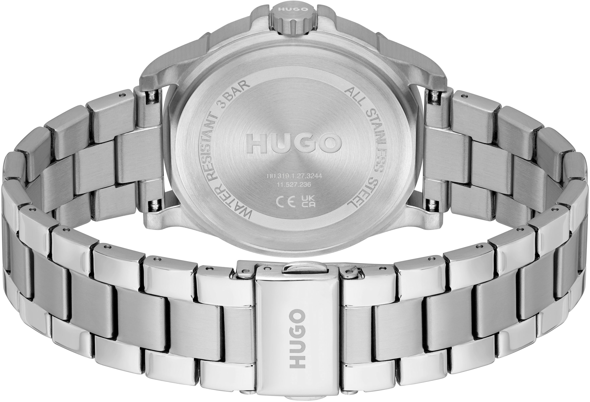 HUGO Multifunktionsuhr »#IMPRESS - FOR HER, 1540138«, Quarzuhr, Armbanduhr, Damenuhr, Datum, 12/24-Stunden-Anzeige