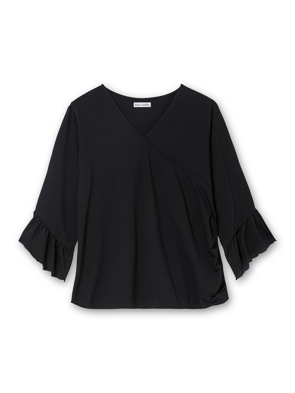 sheego by Joe Browns 3/4-Arm-Shirt »Große Größen«, in Wickeloptik, mit Volantärmeln