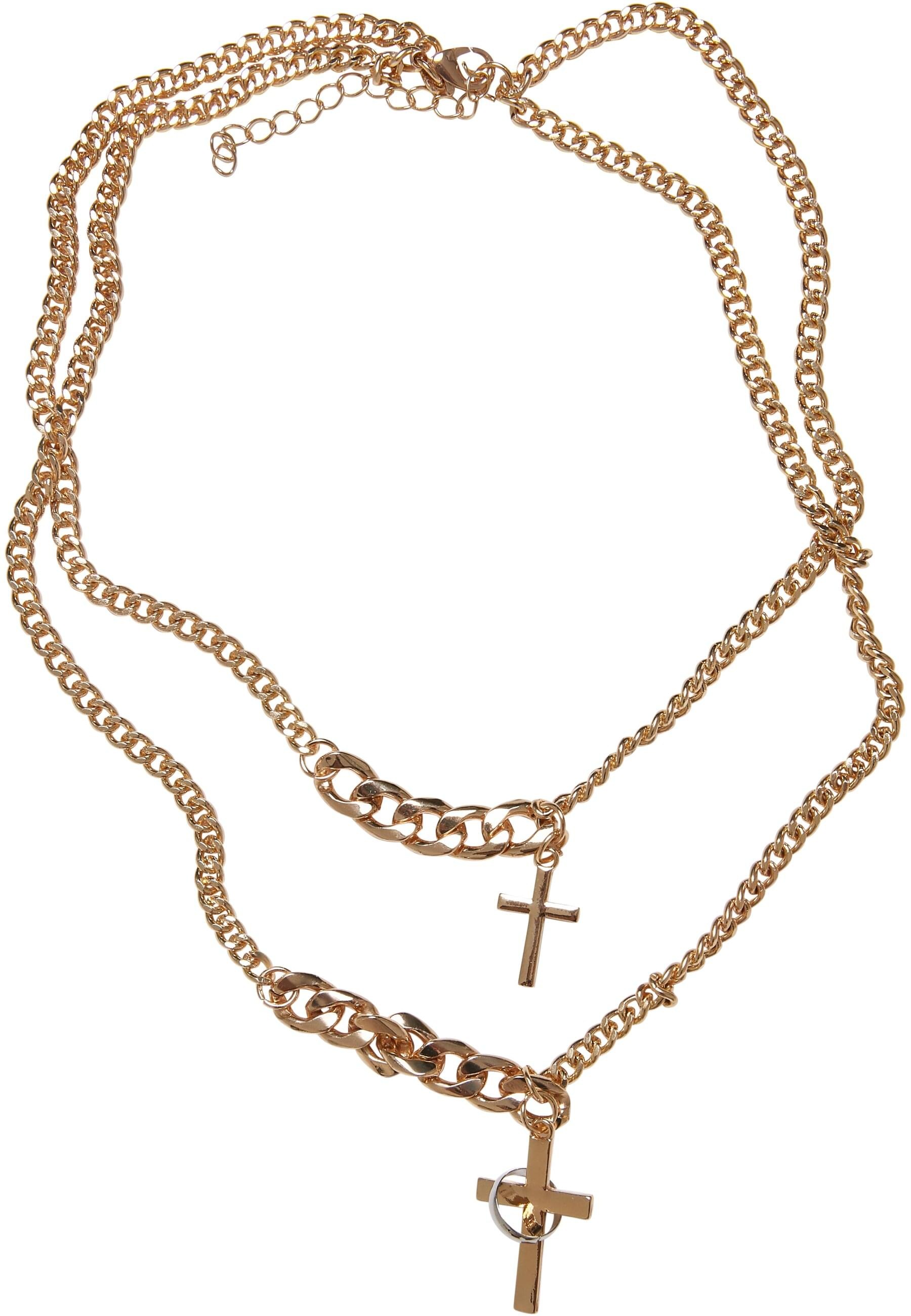 URBAN CLASSICS Schmuckset "Urban Classics Unisex Various Chain Cross Necklace", (1 tlg.)