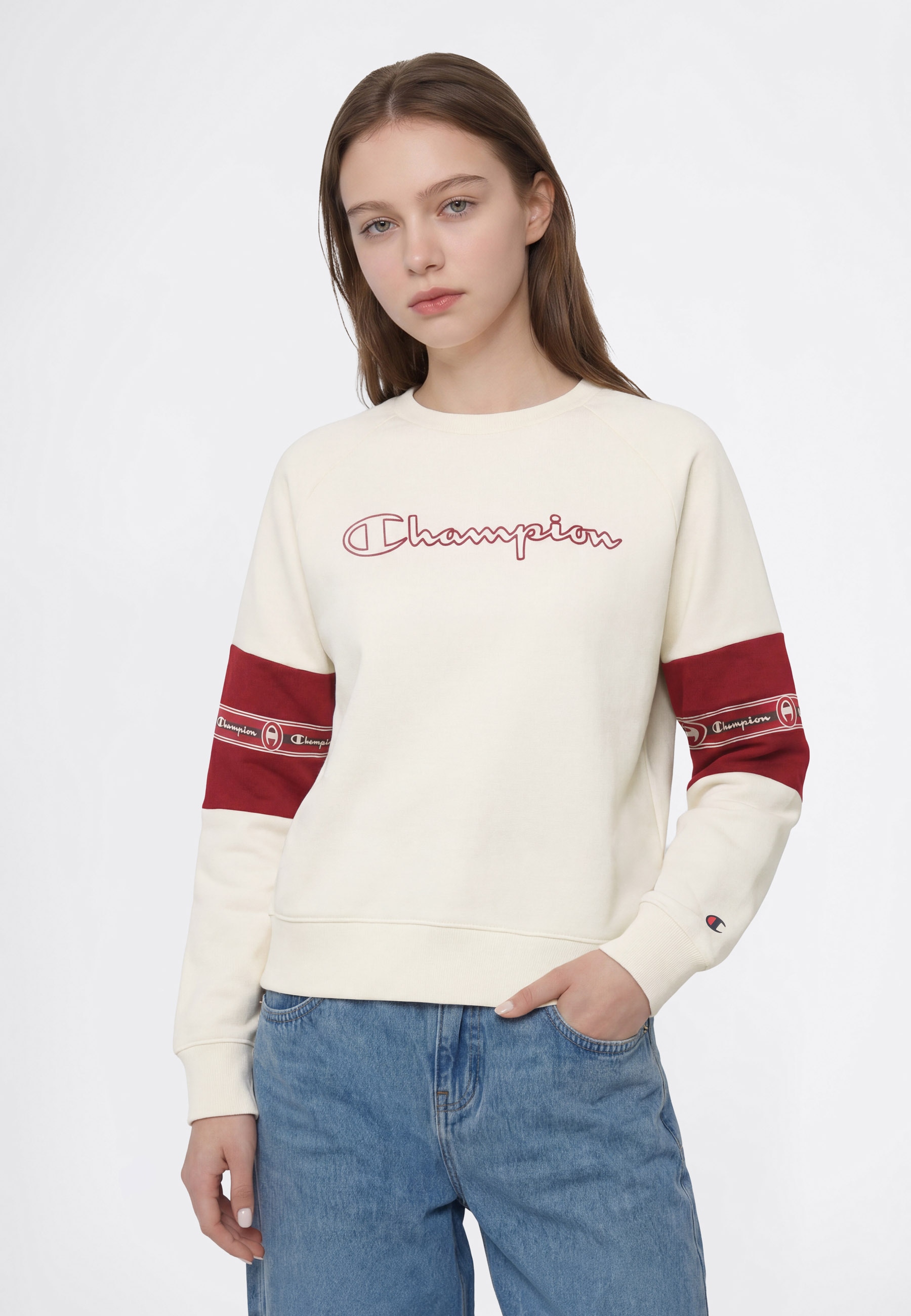 Champion Sweatshirt "SPORTWEAR CREWNECK Standard Fit", für Kinder, sportlicher Stil, mit Crewneck-Ausschnitt, Langarm-Design