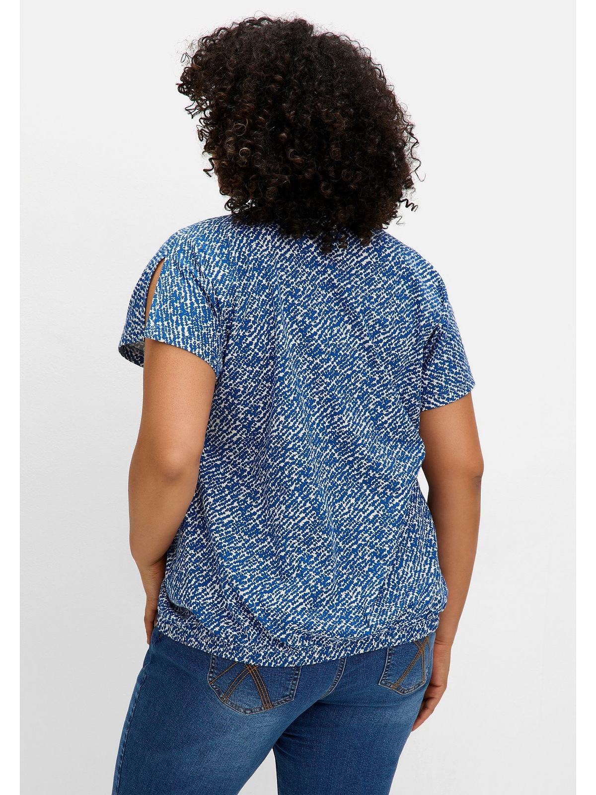 Sheego T-Shirt "Große Größen", mit Ärmel-Schlitz und Alloverdruck günstig online kaufen