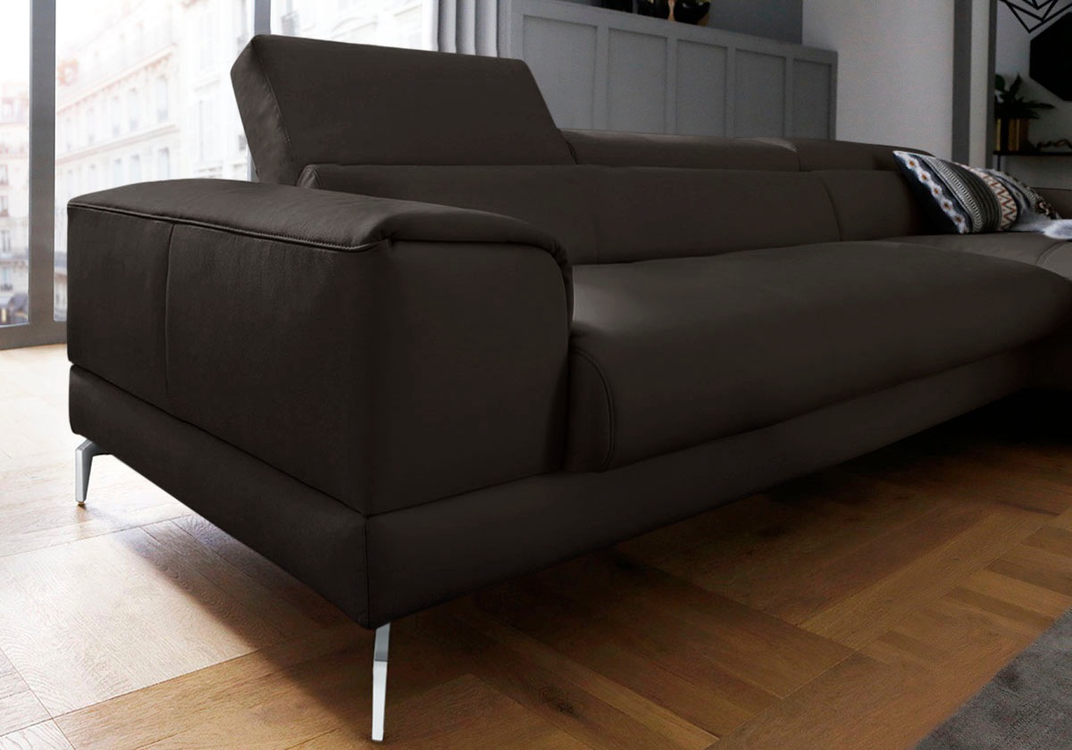 Thumbnail - W.SCHILLIG Ecksofa "piedroo, Designsofa mit tollem Sitzkomfort, elegant und bequem, L-Form", Kopfteilverstellung, wahlwe...