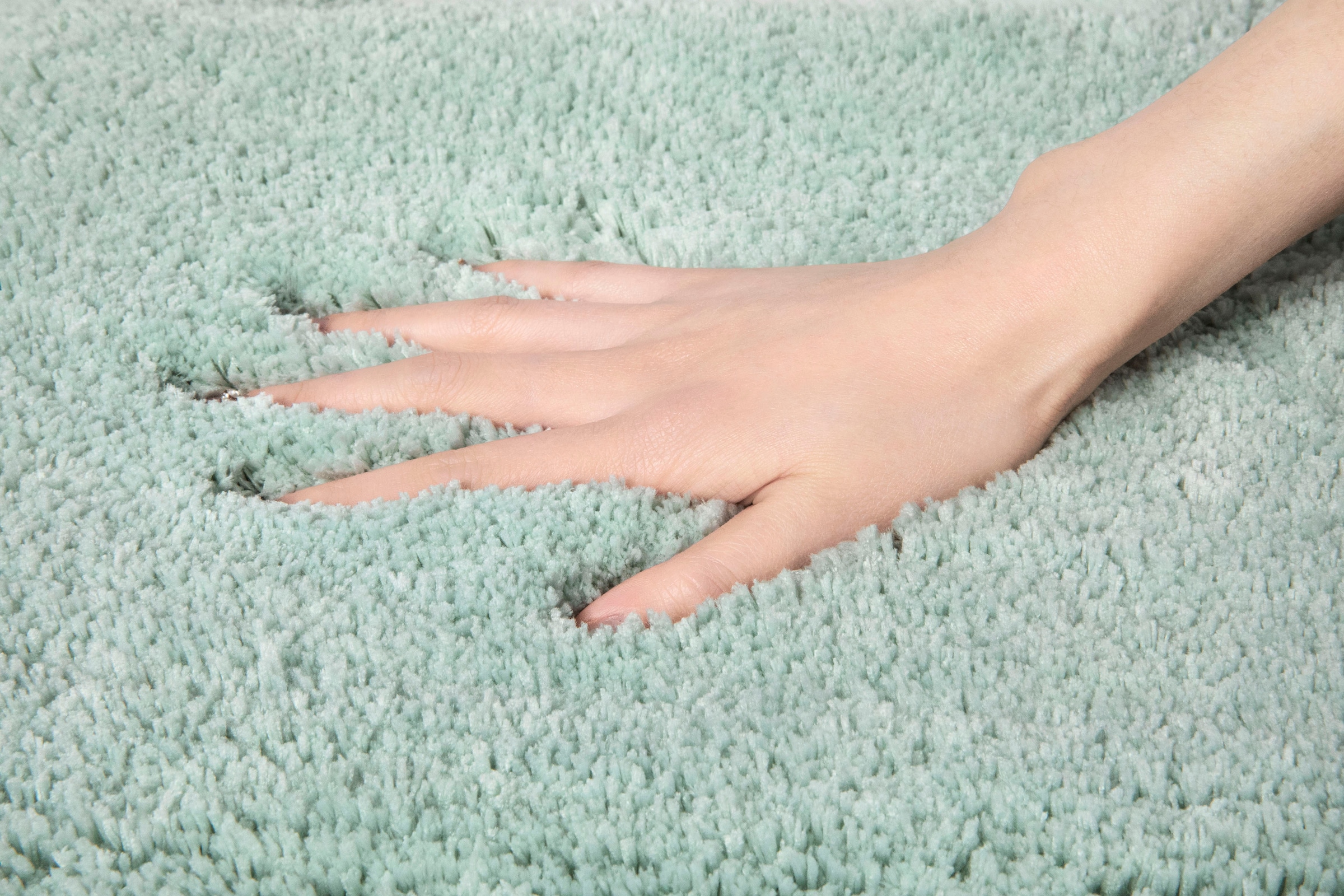 my home Badematte »Jos, Badvorleger, Badezimmer Teppich«, rutschhemmend beschichtet, fußbodenheizungsgeeignet-schnell trocknend, Badematten in Pastell-Farben, Badteppich als 3 teiliges Set erhältlich