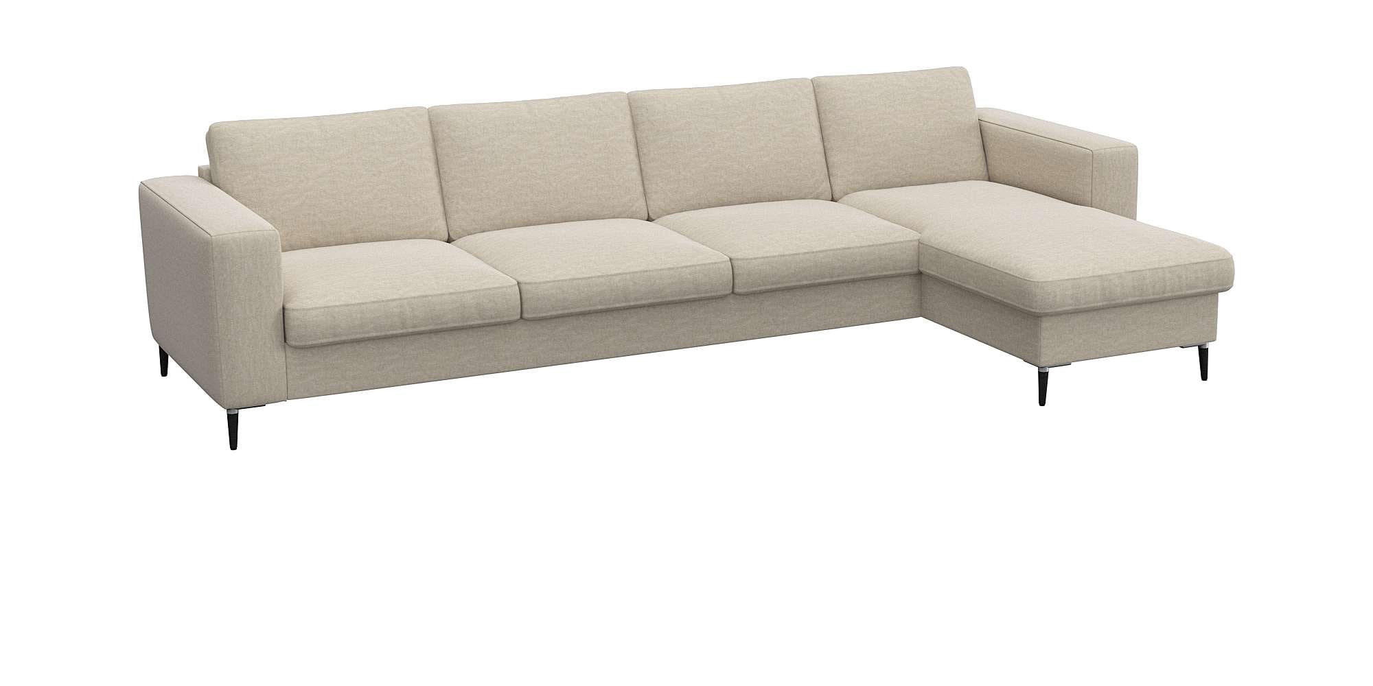 FLEXLUX Ecksofa »Fiore, super Sitzkomfort durch Kaltschaum im Sitz, L-Form« breite Armlehnen, Füße Alu+schwarz