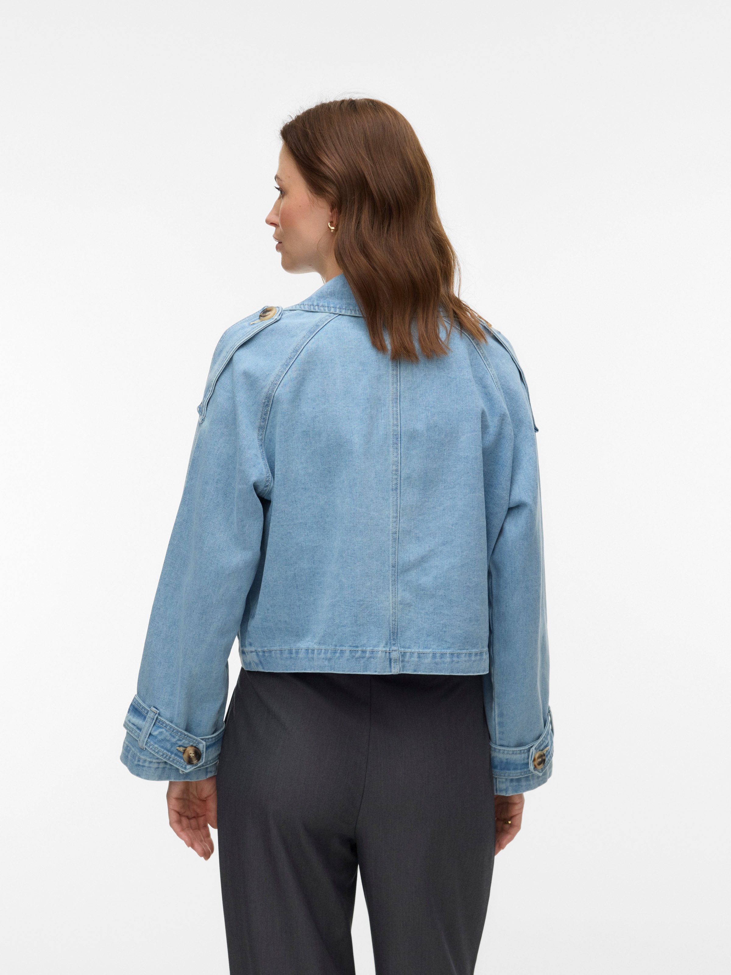 Vero Moda Jeansjacke "VMLELOU LS SHORT TRENCHCOAT MIX NOOS" Baumwolle, mit günstig online kaufen