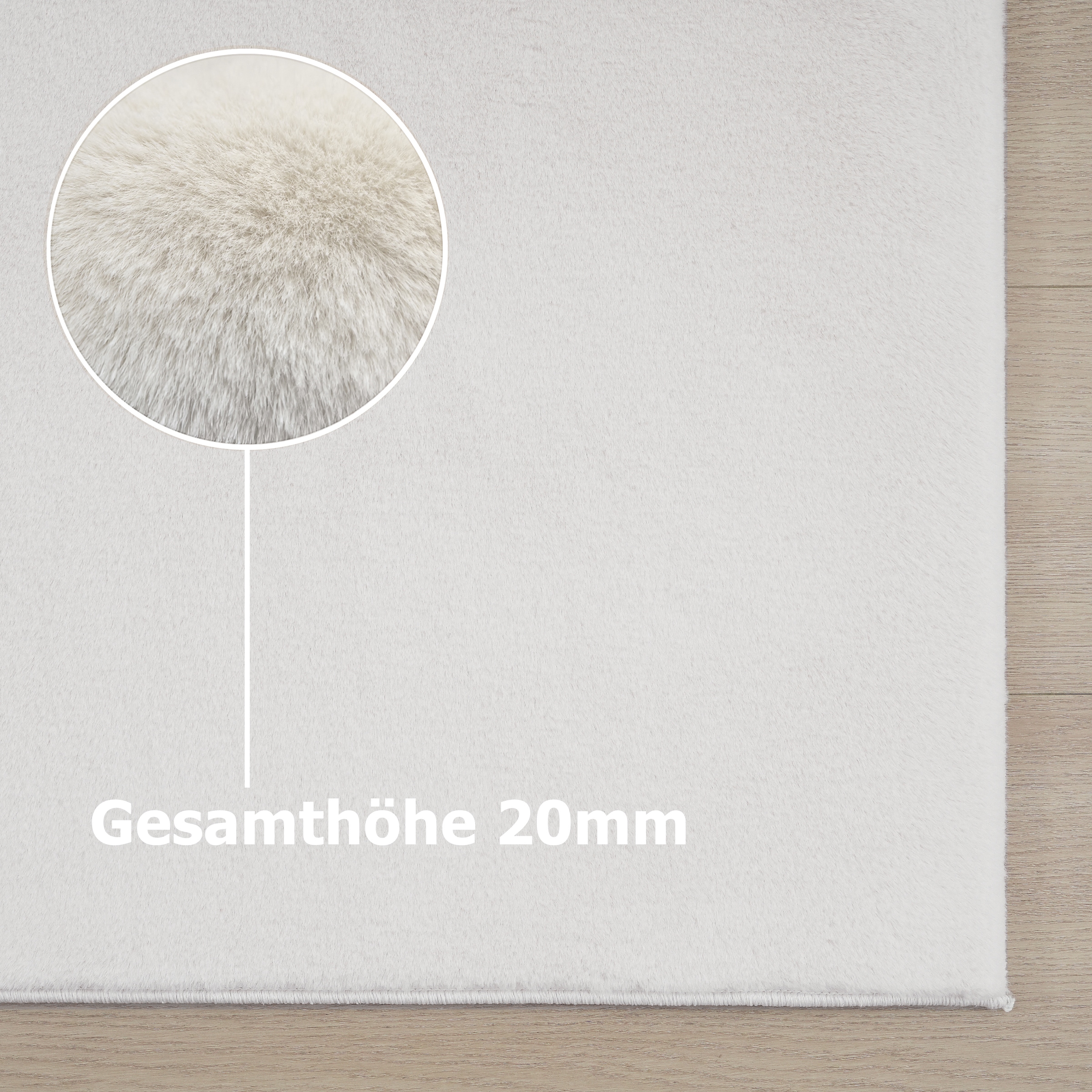 Leonique Fellteppich »Balu«, rechteckig, 20 mm Höhe, Kunstfell in Kaninchenfell Haptik, fußbodenheizungsgeeignet, pflegeleicht, ideale Teppiche für Wohnzimmer, Schlafzimmer, Esszimmer, Arbeitszimmer