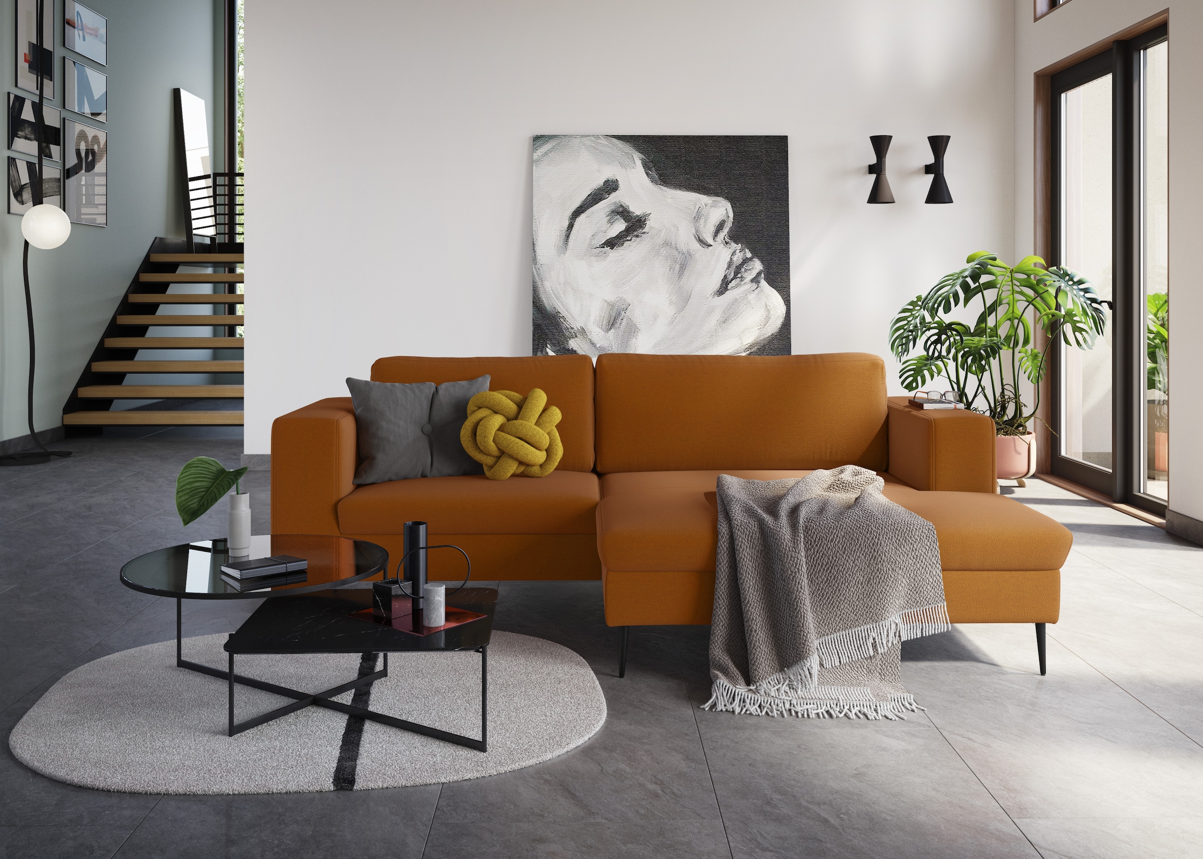 Ecksofa »Modica L-Form«, moderne Optik mit großzügiger RecamiÃ¨re, auch in Cord