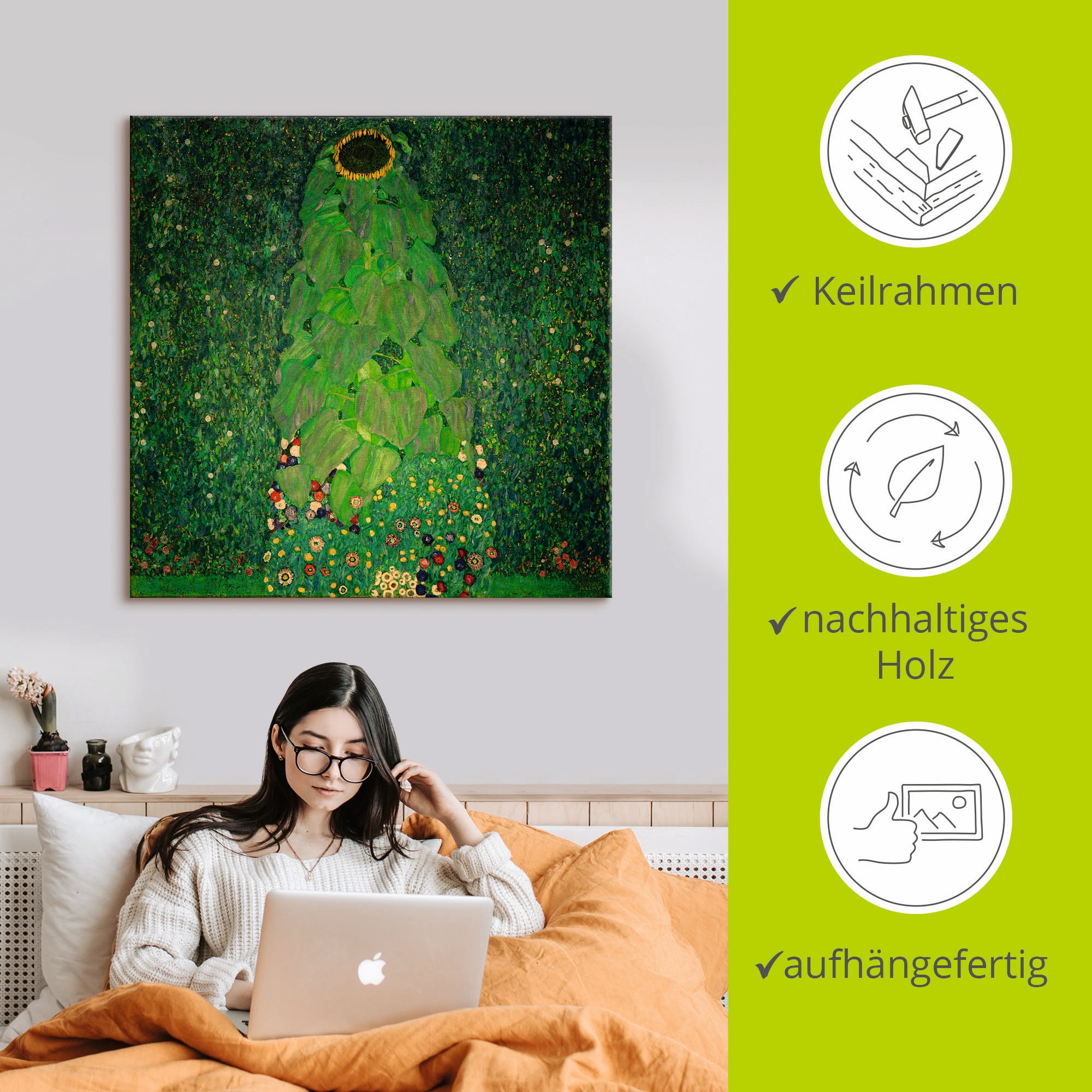 Artland Wandbild »Die Sonnenblume«, Blumen, (1 St.), als Leinwandbild, Poster in verschied. Größen