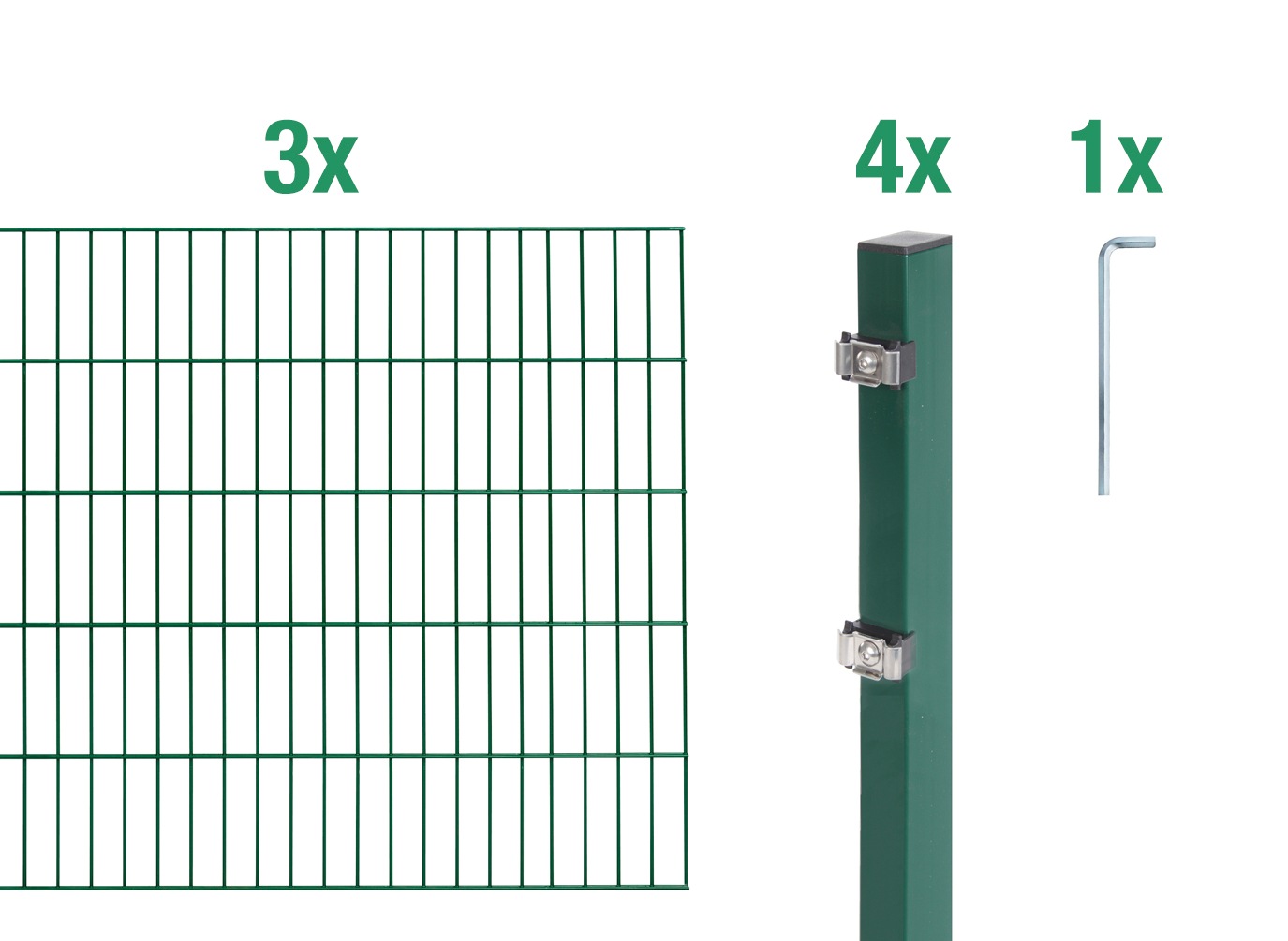 Alberts Doppelstabmattenzaun "Grundset" Höhe: 80-200 cm, Gesamtlänge: 4-30 m, zum Einbetonieren