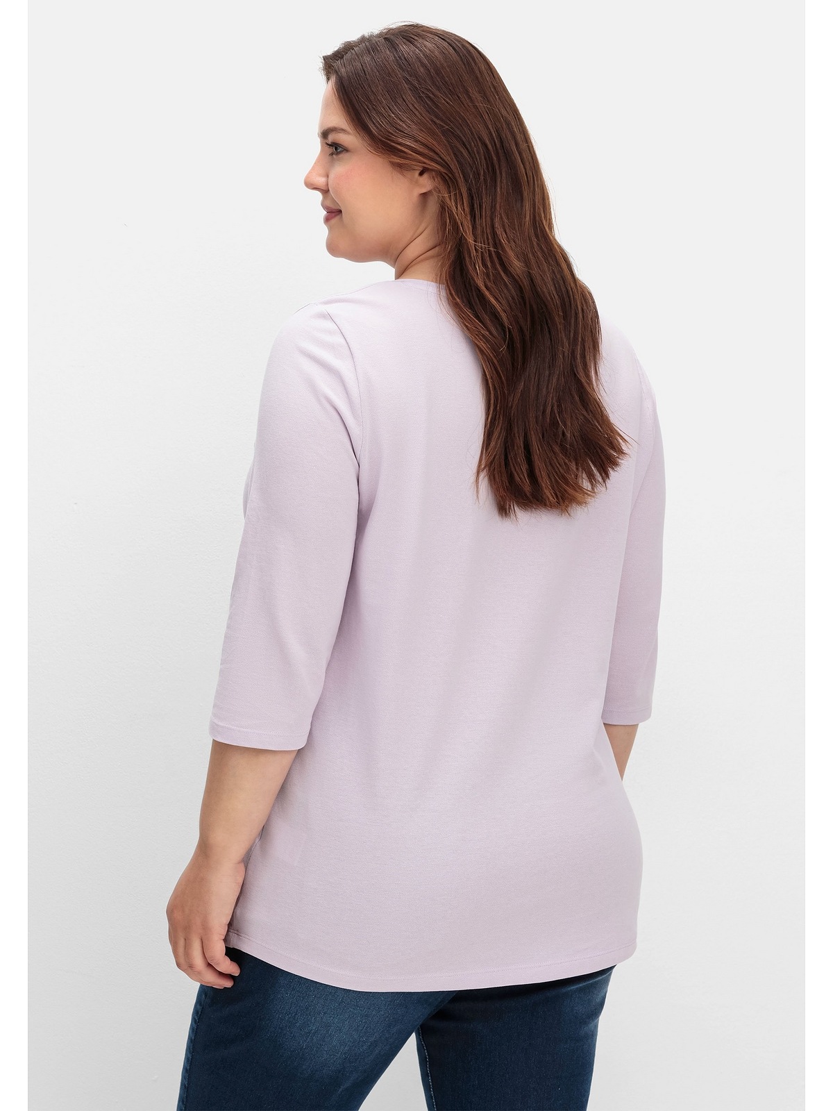 Sheego 3/4-Arm-Shirt "Große Größen", in Baumwoll-Piqué-Qualität günstig online kaufen