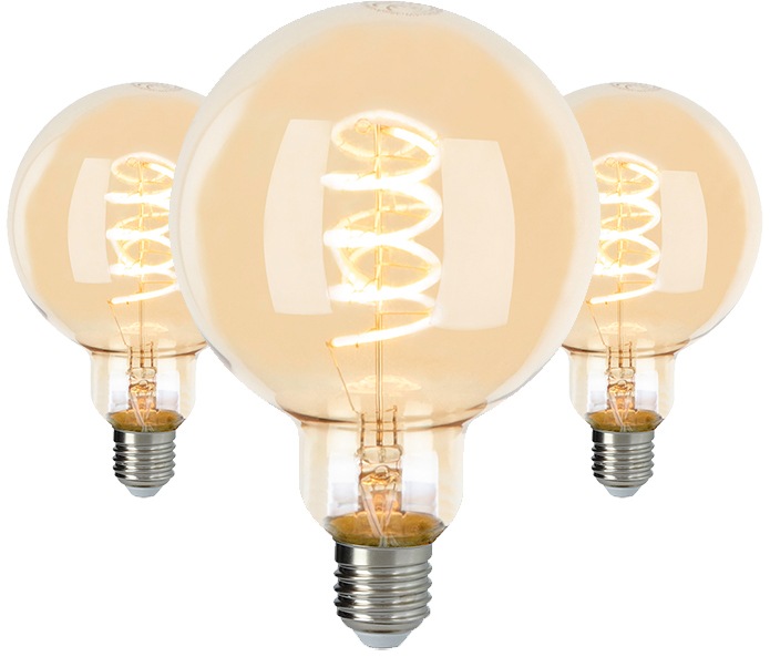 SPOT Light LED-Filament »LED-Leuchtmittel«, E27, 3 St., Extra-Warmweiß, ausgezeichnete Lichteffizienz, extra-warmweiß, Vintage-Leuchtmittel