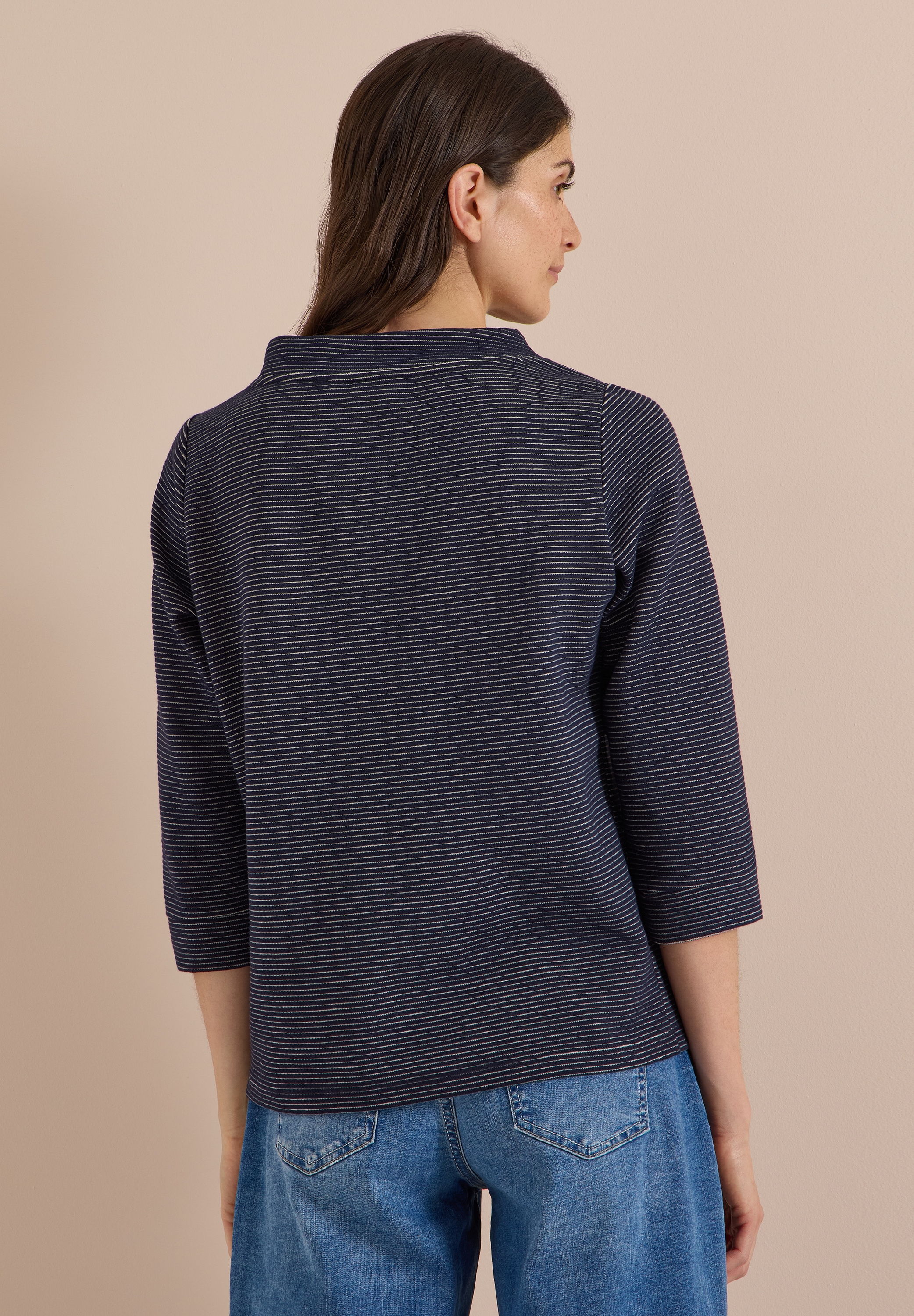 Cecil 3/4-Arm-Shirt mit Ottoman-Struktur