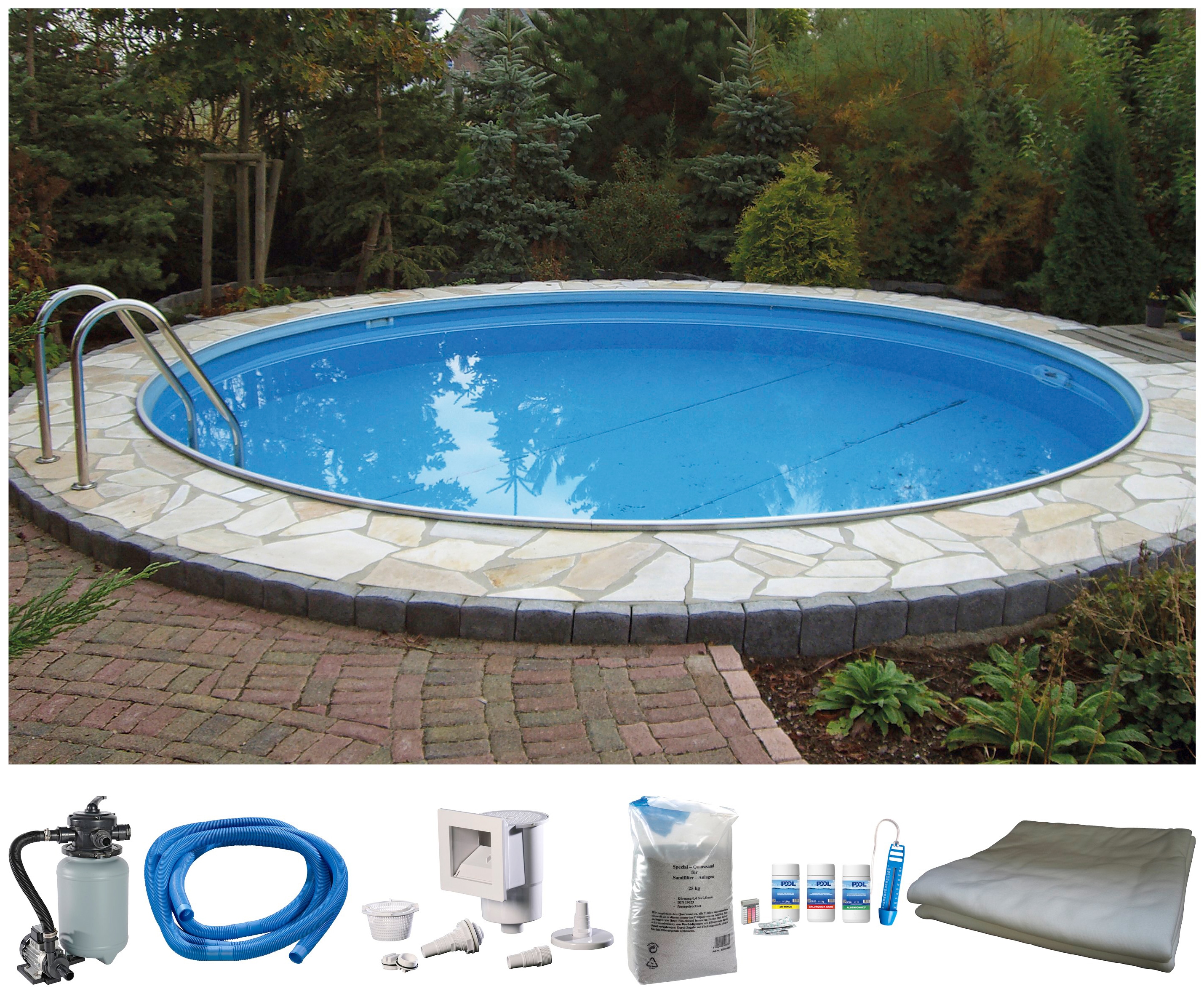 my POOL BWT Rundpool "PREMIUM inkl. umfangreichem Zubehör" Höhe 120 cm, in verschiedenen Größen erhältlich