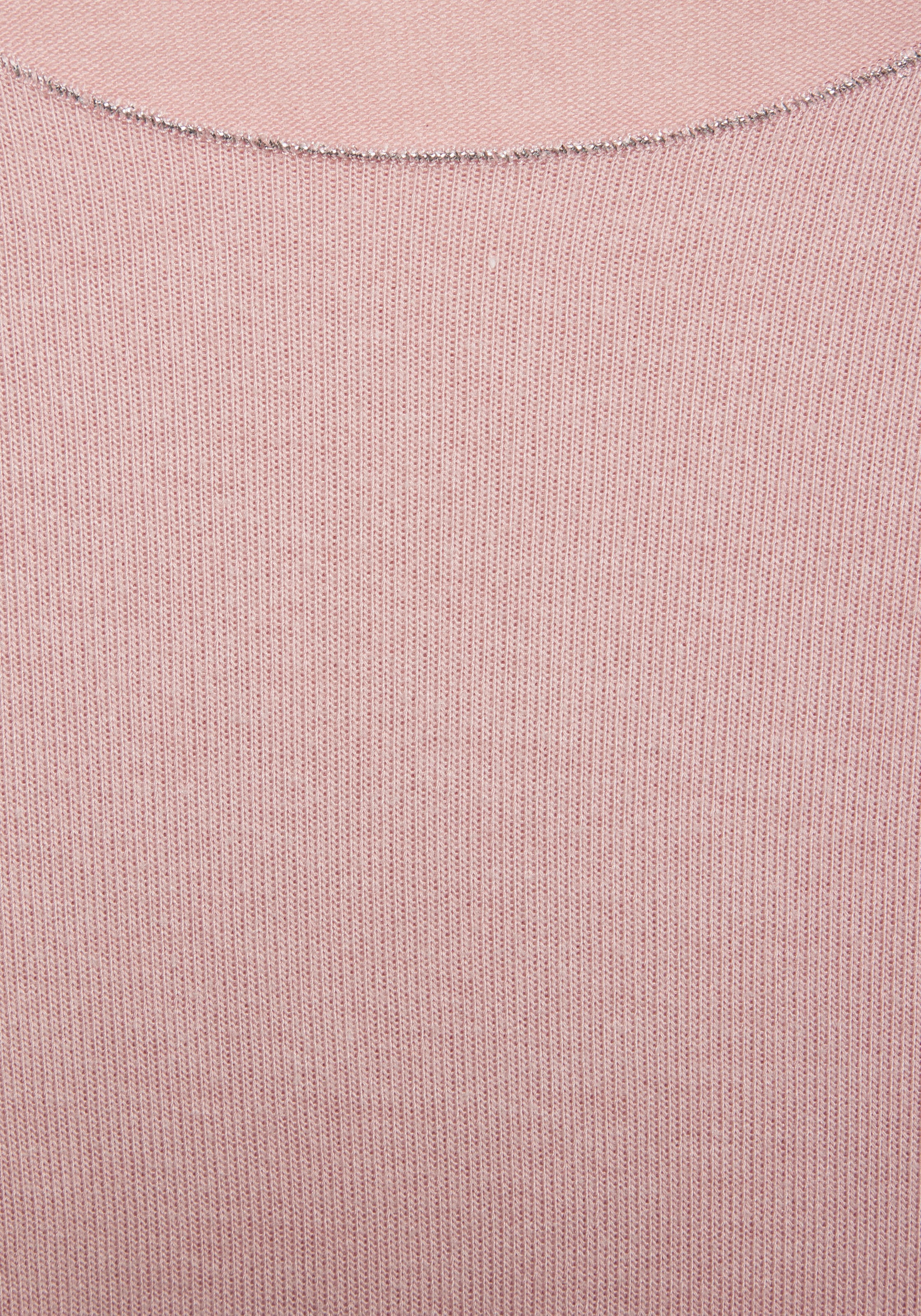 LASCANA Langarmshirt »mit feiner Glitzereinfassung«, aus weichem Viskose-Feinstrick